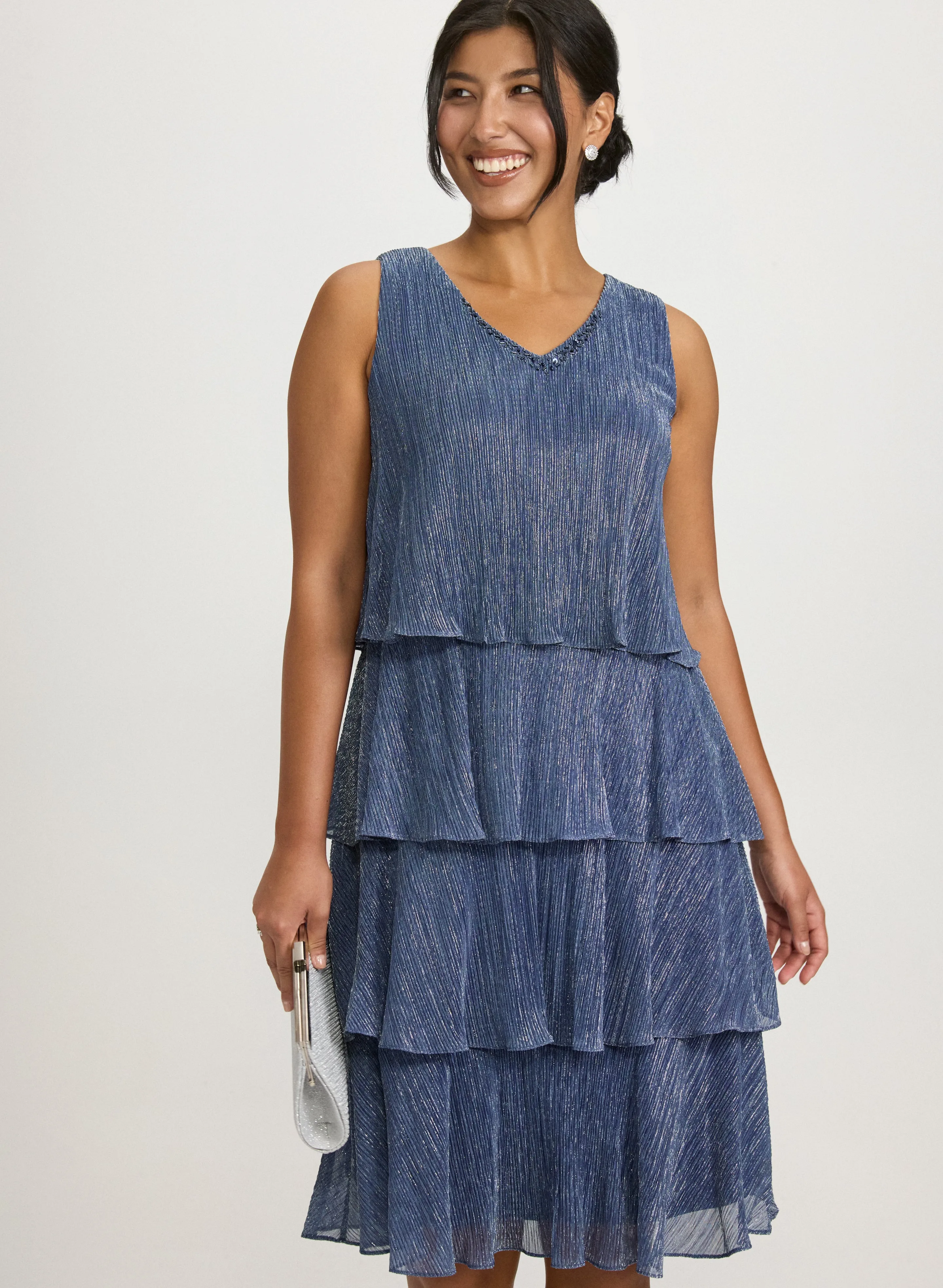 Metallic Jacket & Tiered Dress Set sold by Laura product image thumbnail 4