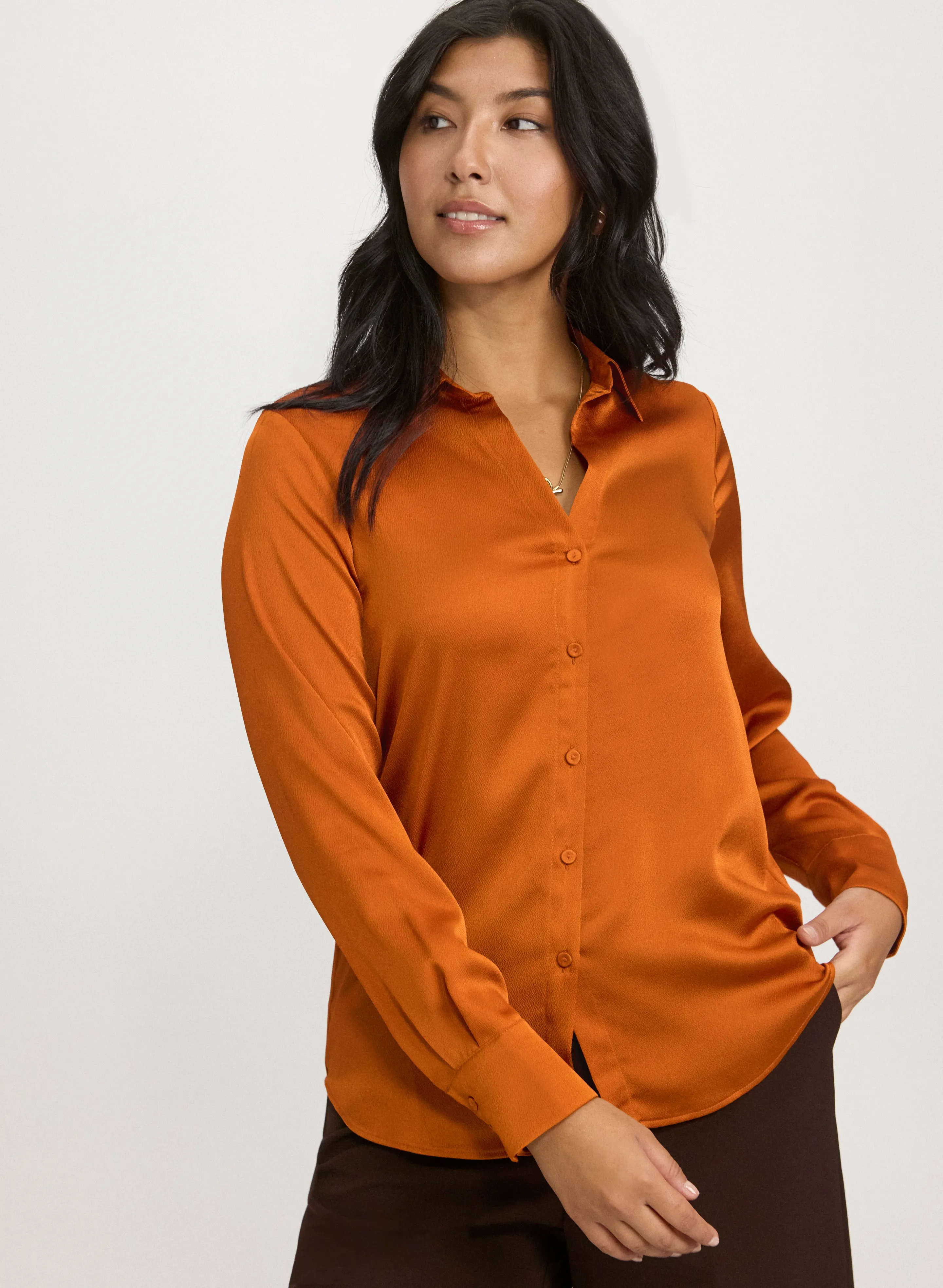 Satin Button-Down Blouse sold by Laura product image thumbnail 2