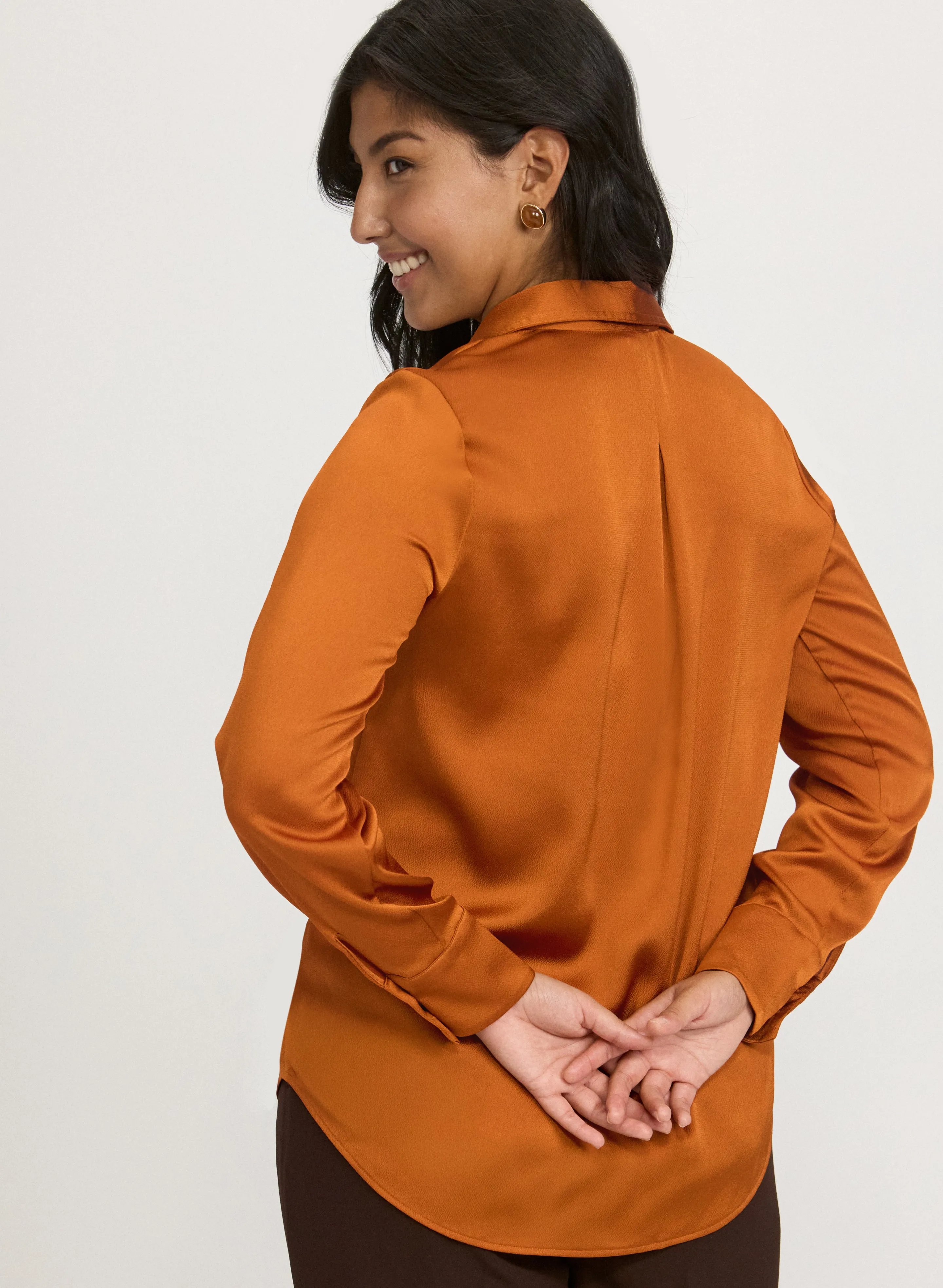 Satin Button-Down Blouse sold by Laura product image thumbnail 3