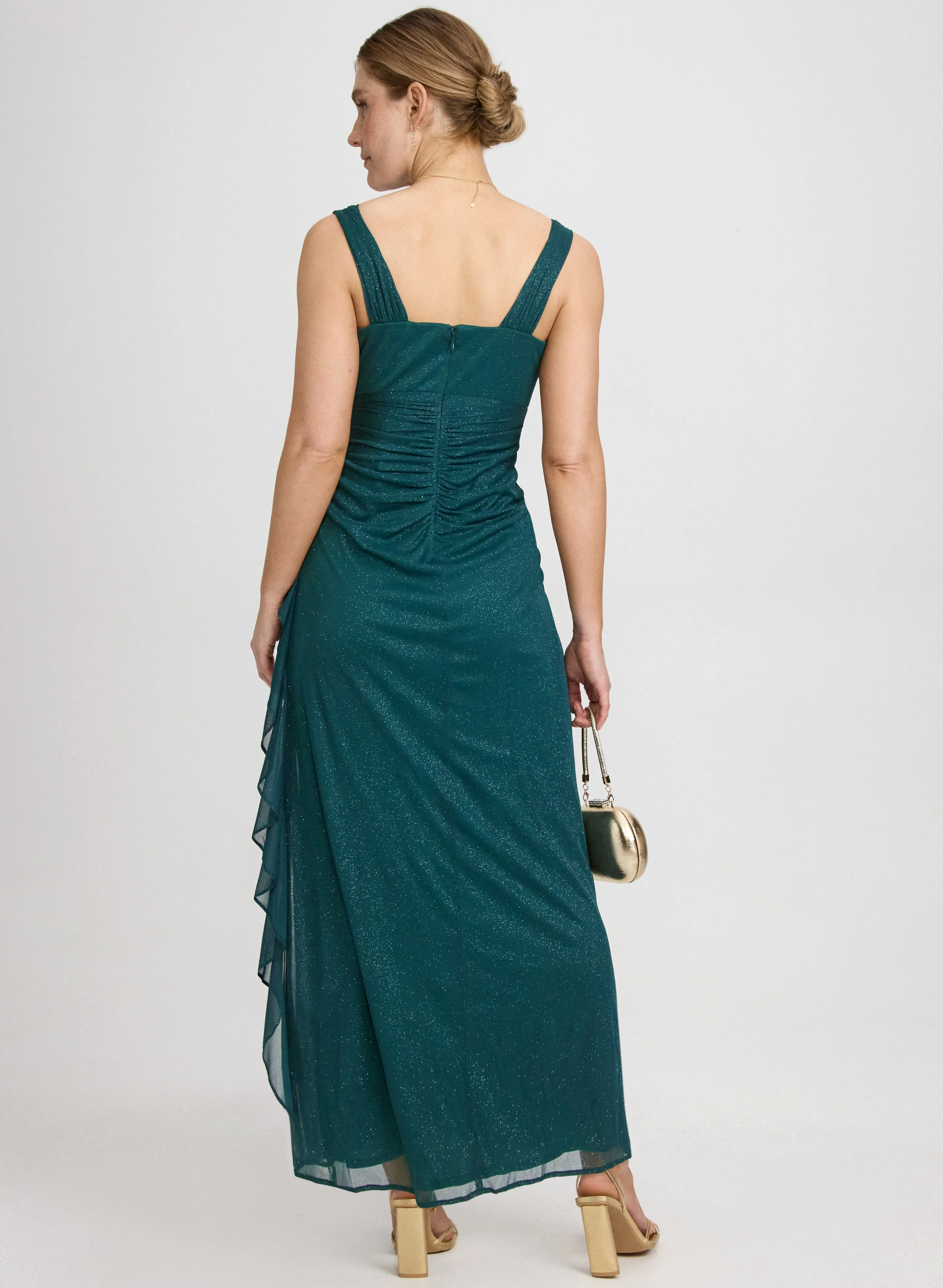 Cowl Neck Glitter Mesh Dress sold by Laura product image thumbnail 3