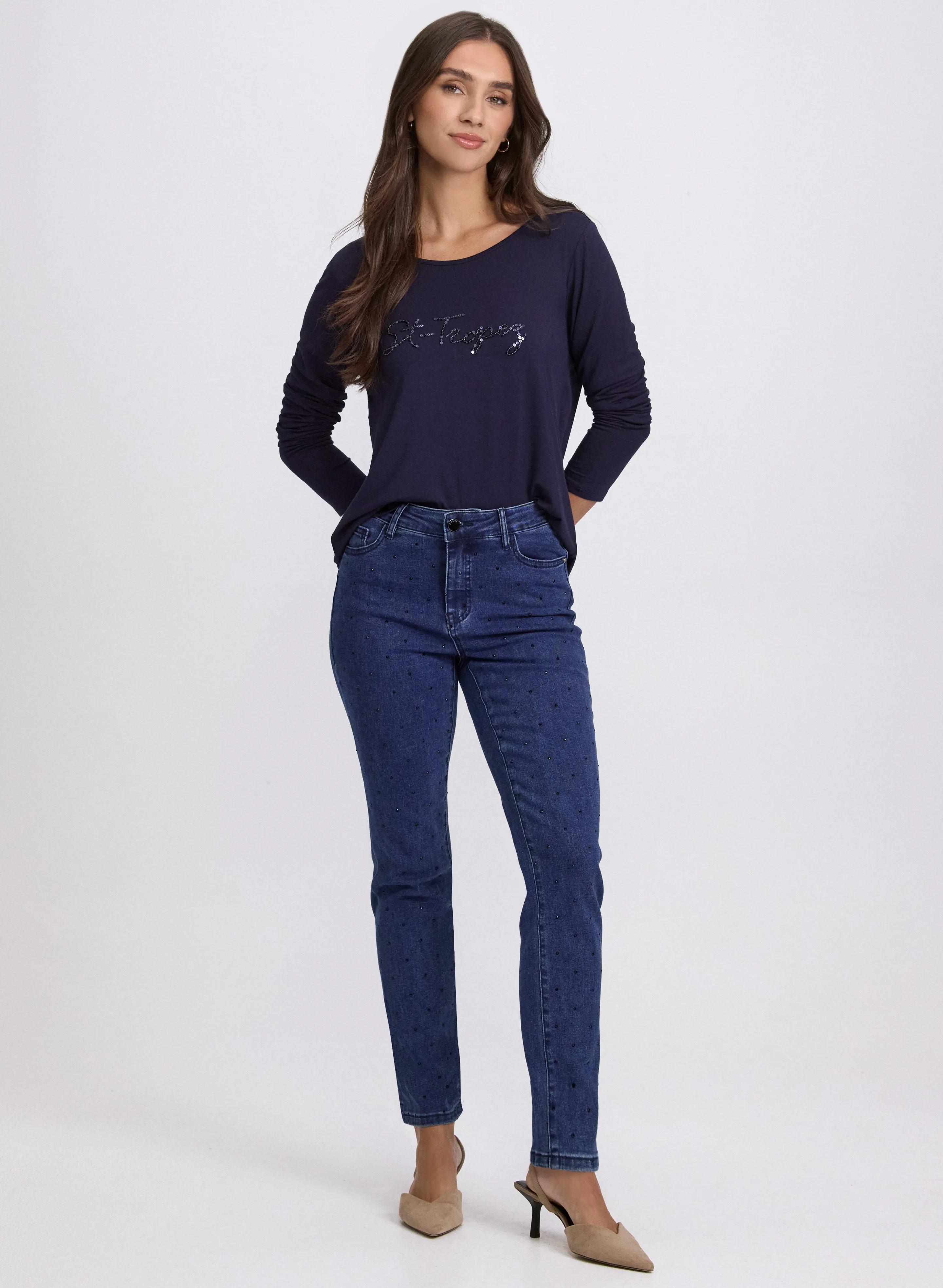 Rhinestone Embellished Jeans sold by Laura product image thumbnail 4