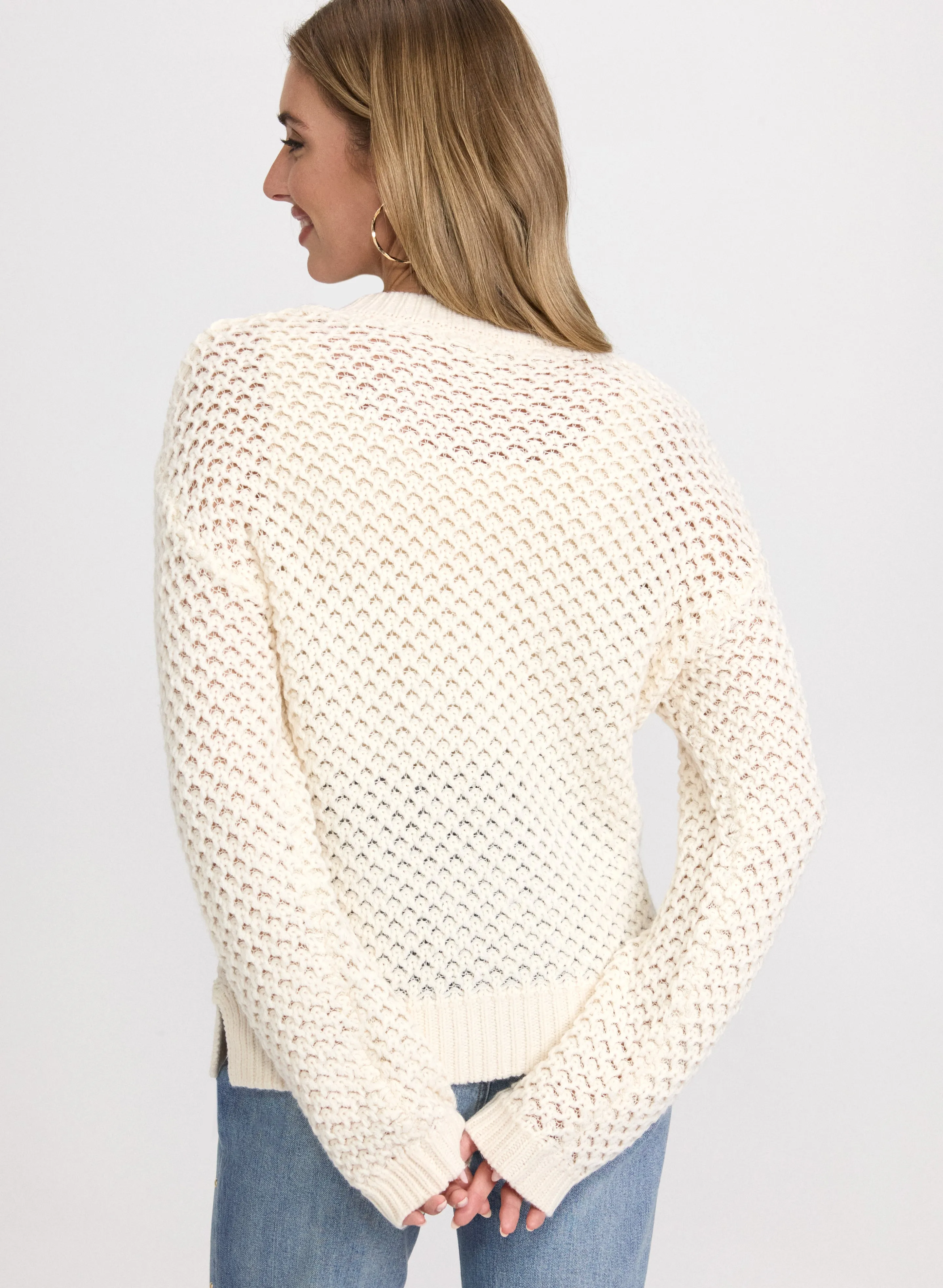 Metallic Open Knit Sweater sold by Laura product image thumbnail 3