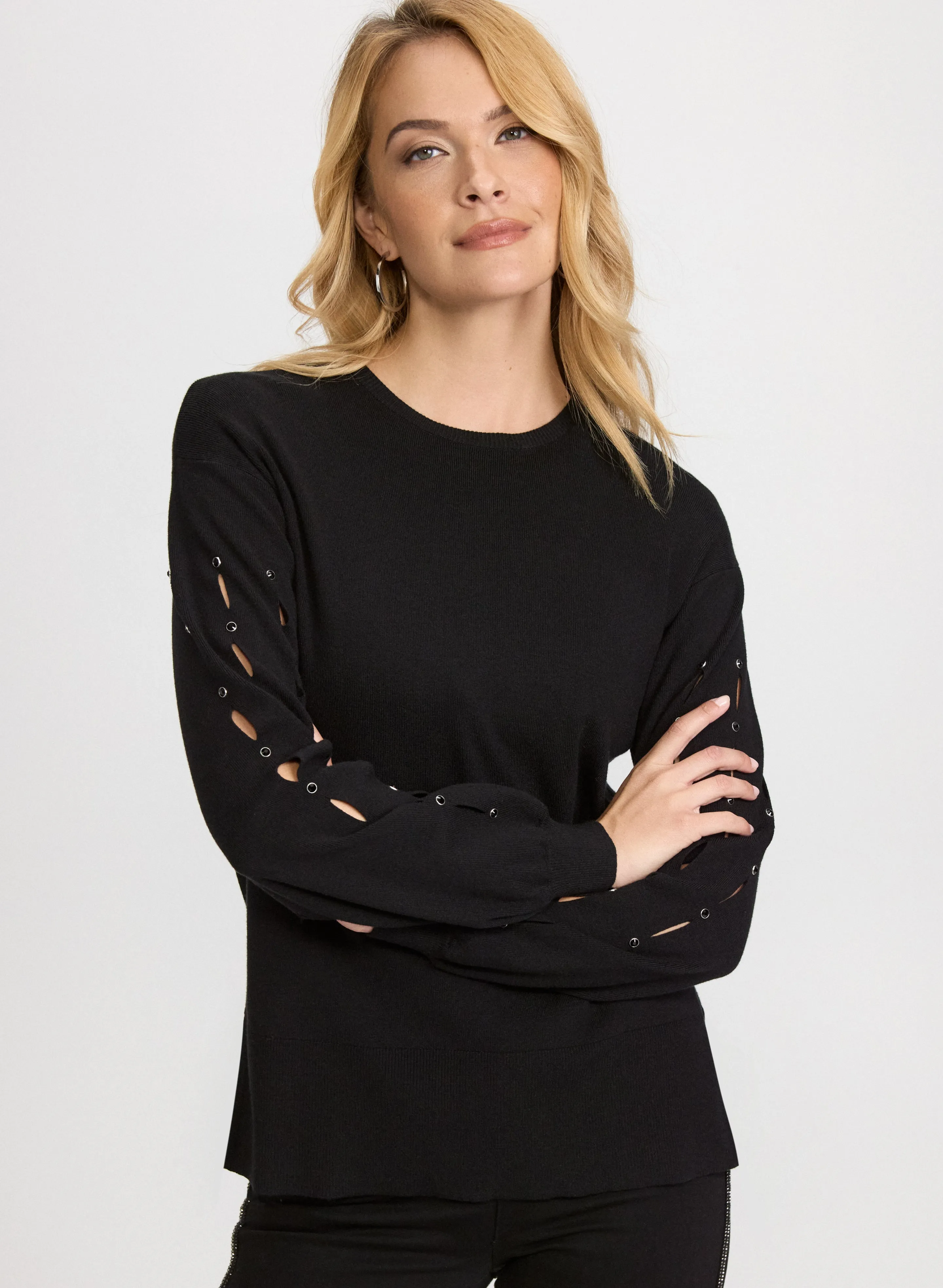 Cut-Out Sleeve Sweater sold by Laura