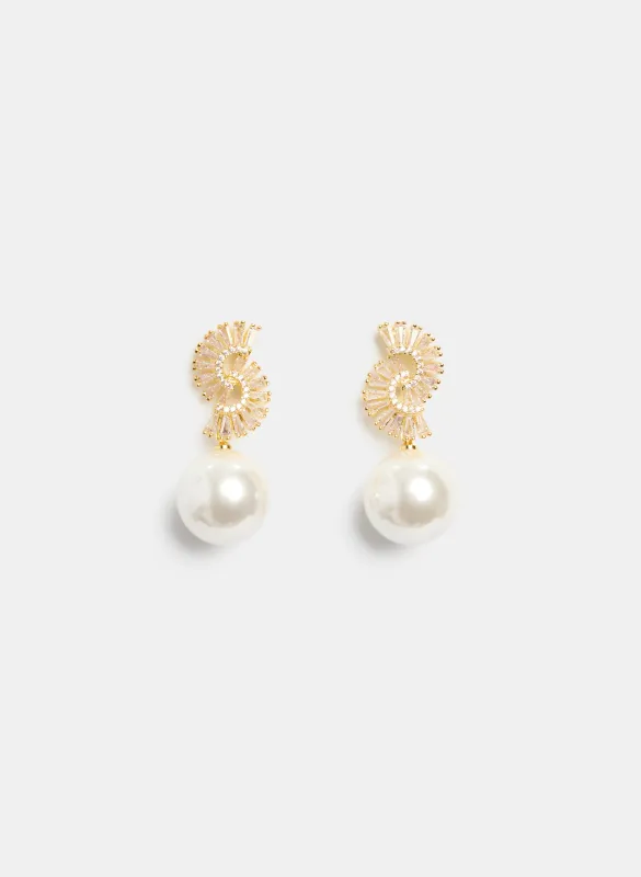 Pearl Drop Earrings sold by Laura