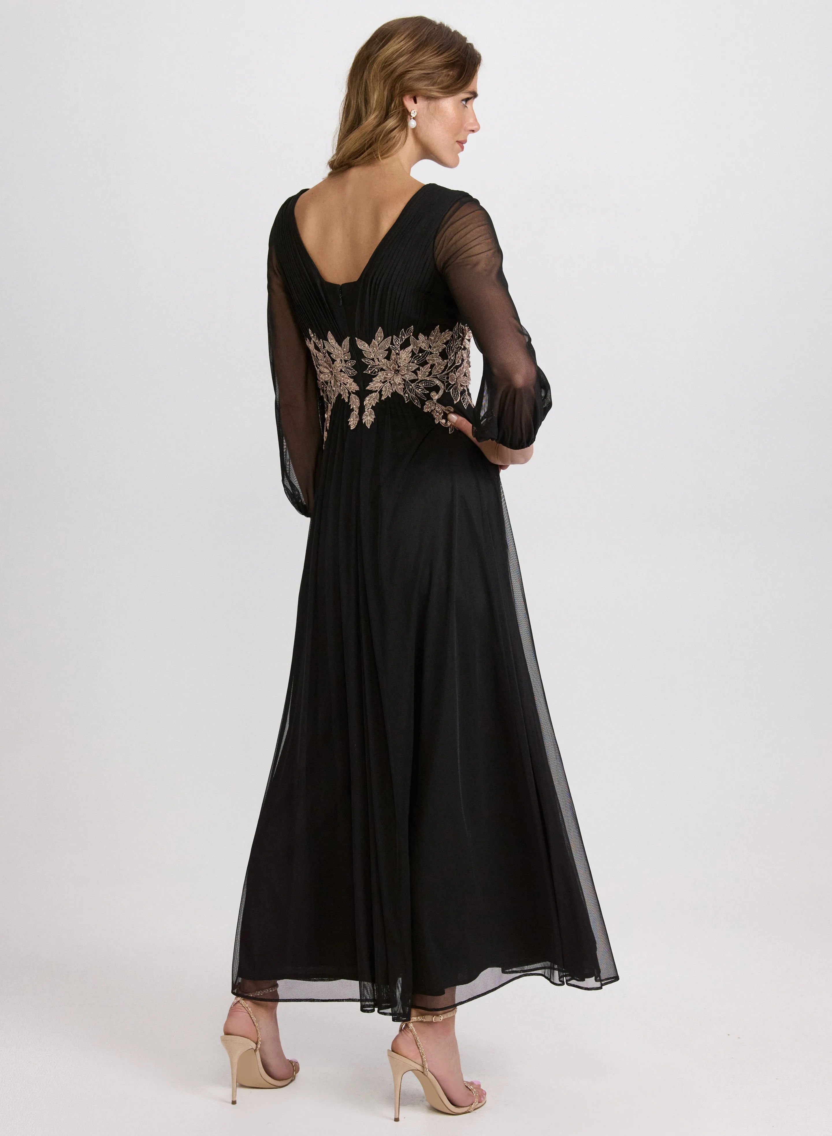 Metallic Floral Appliqué Dress sold by Laura product image thumbnail 3