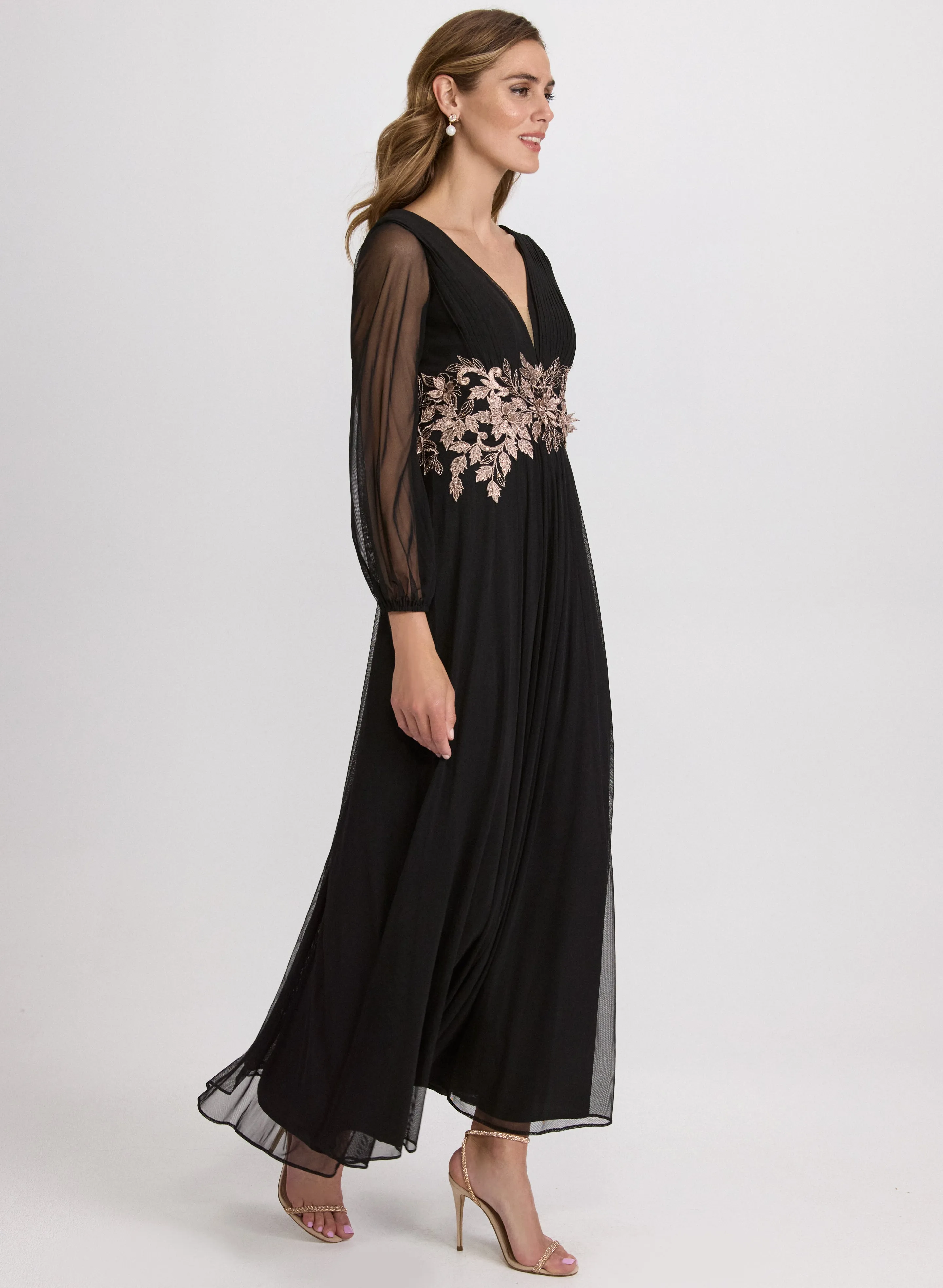 Metallic Floral Appliqué Dress sold by Laura product image thumbnail 2