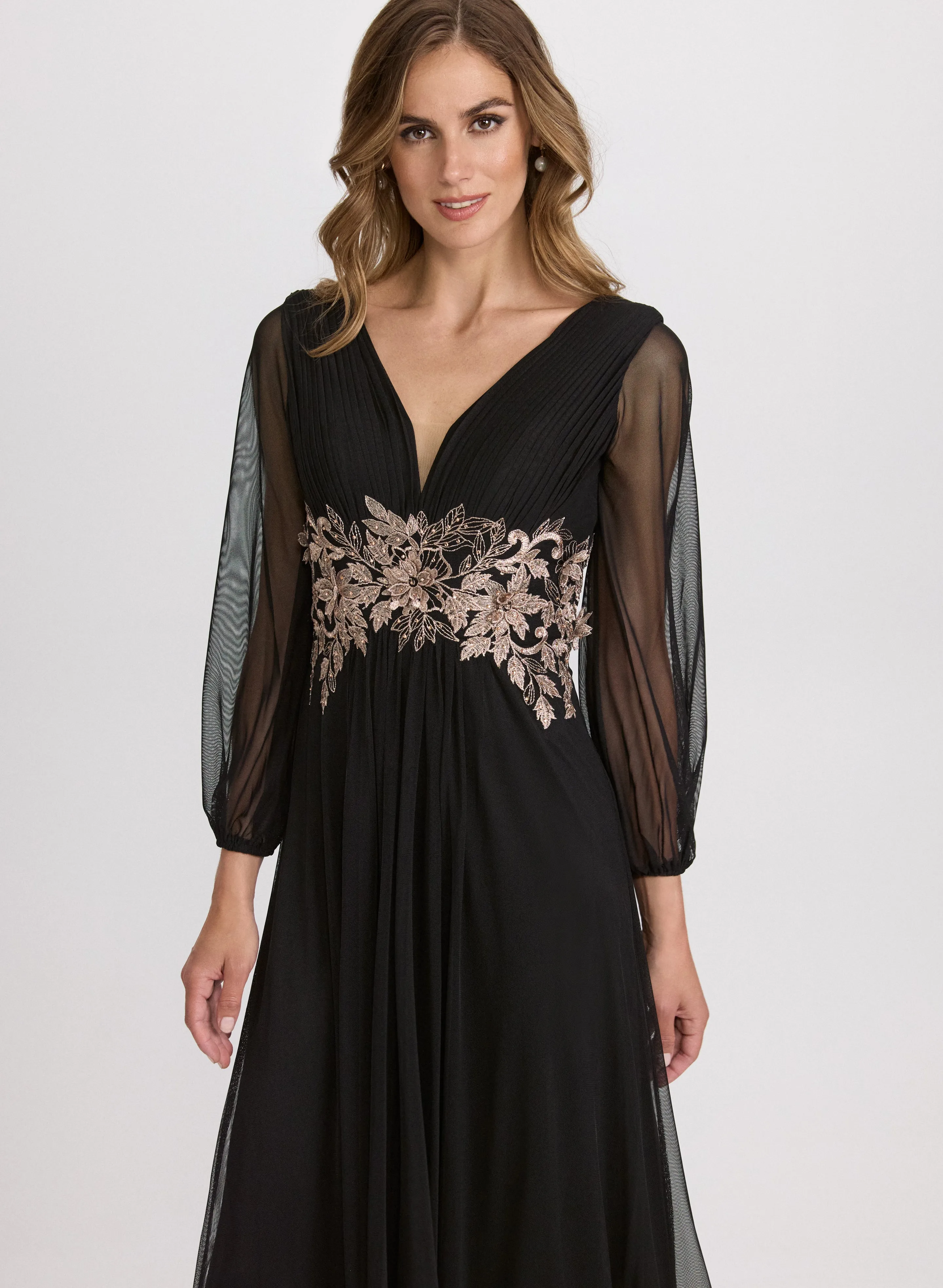 Metallic Floral Appliqué Dress sold by Laura product image thumbnail 4