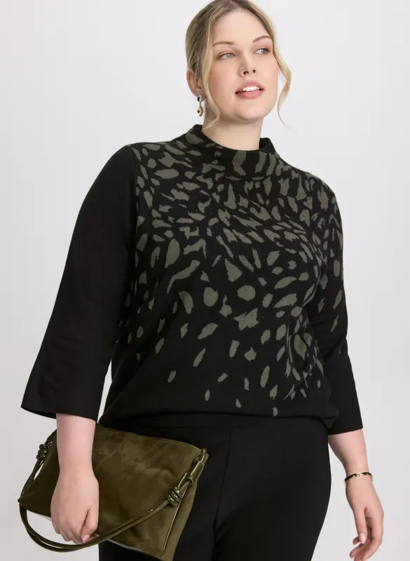 Joseph Ribkoff - Dot Print Jacquard Sweater sold by Laura