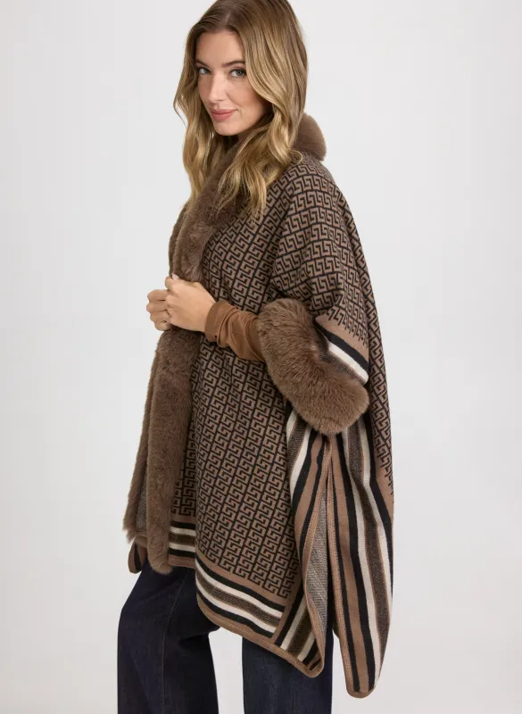 Geometric Print Poncho sold by Laura
