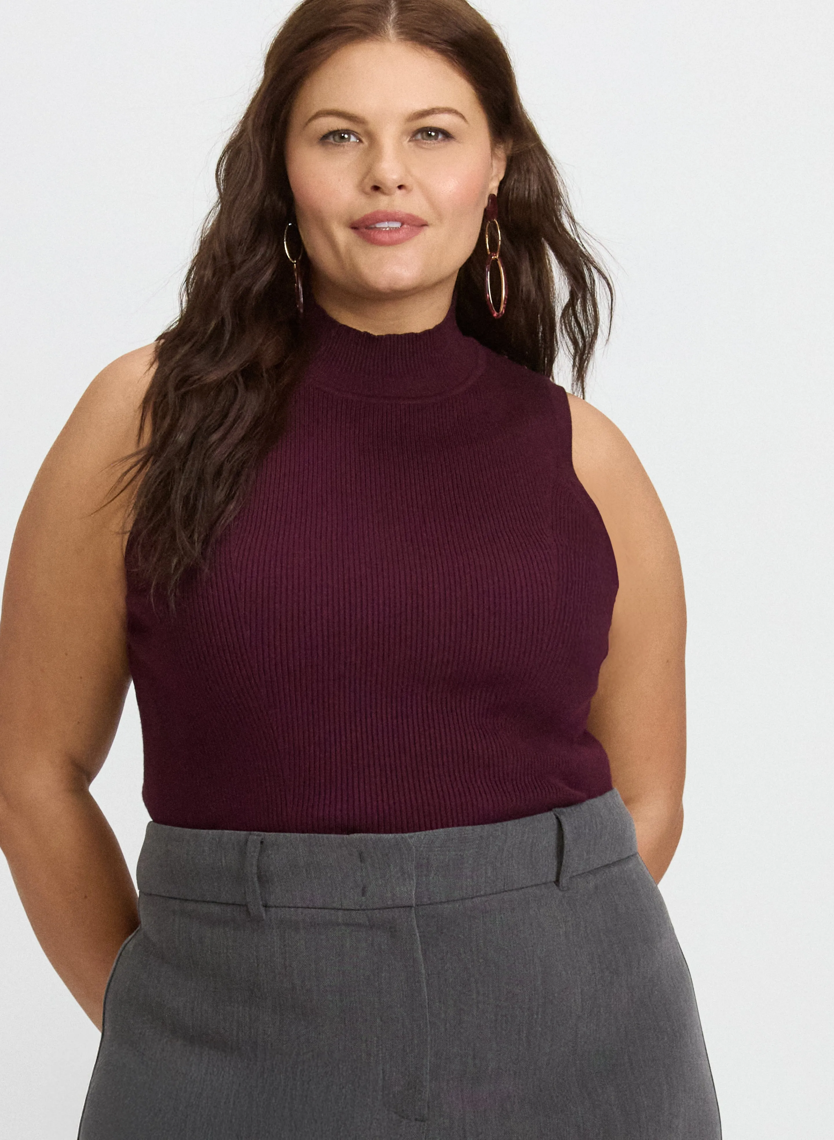 Sleeveless Mock Neck Knit sold by Laura