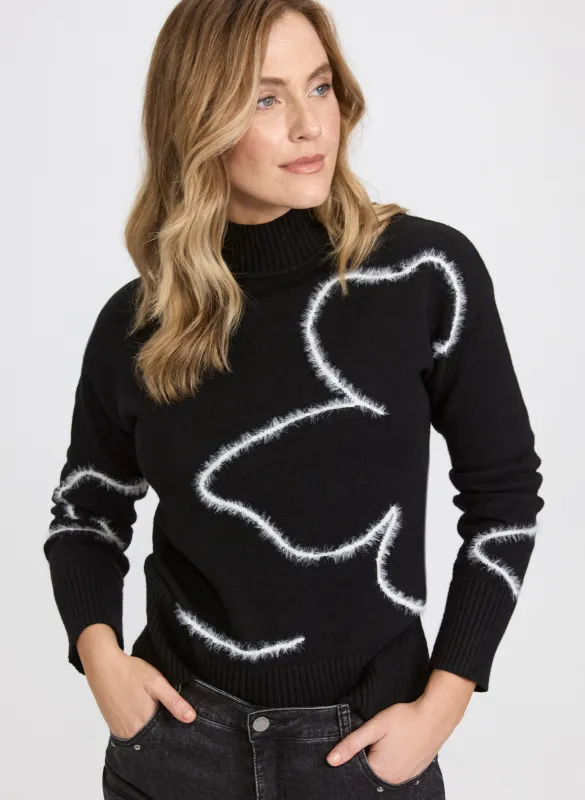 Sketched Floral Print Sweater sold by Laura