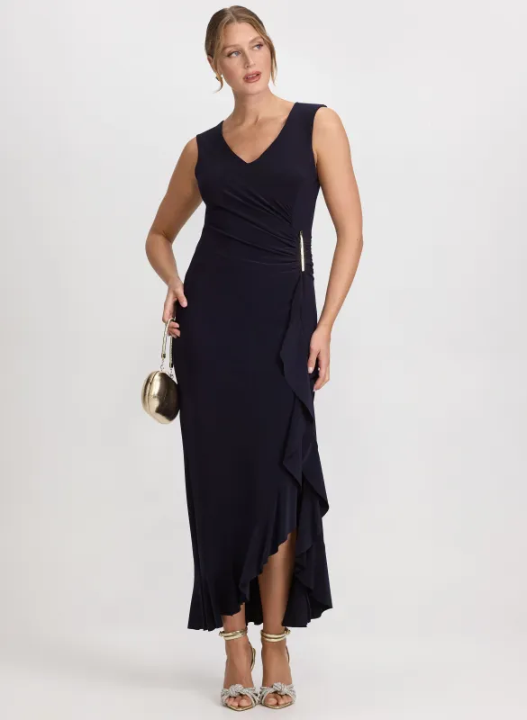 Asymmetric Waterfall Ruffle Dress sold by Laura