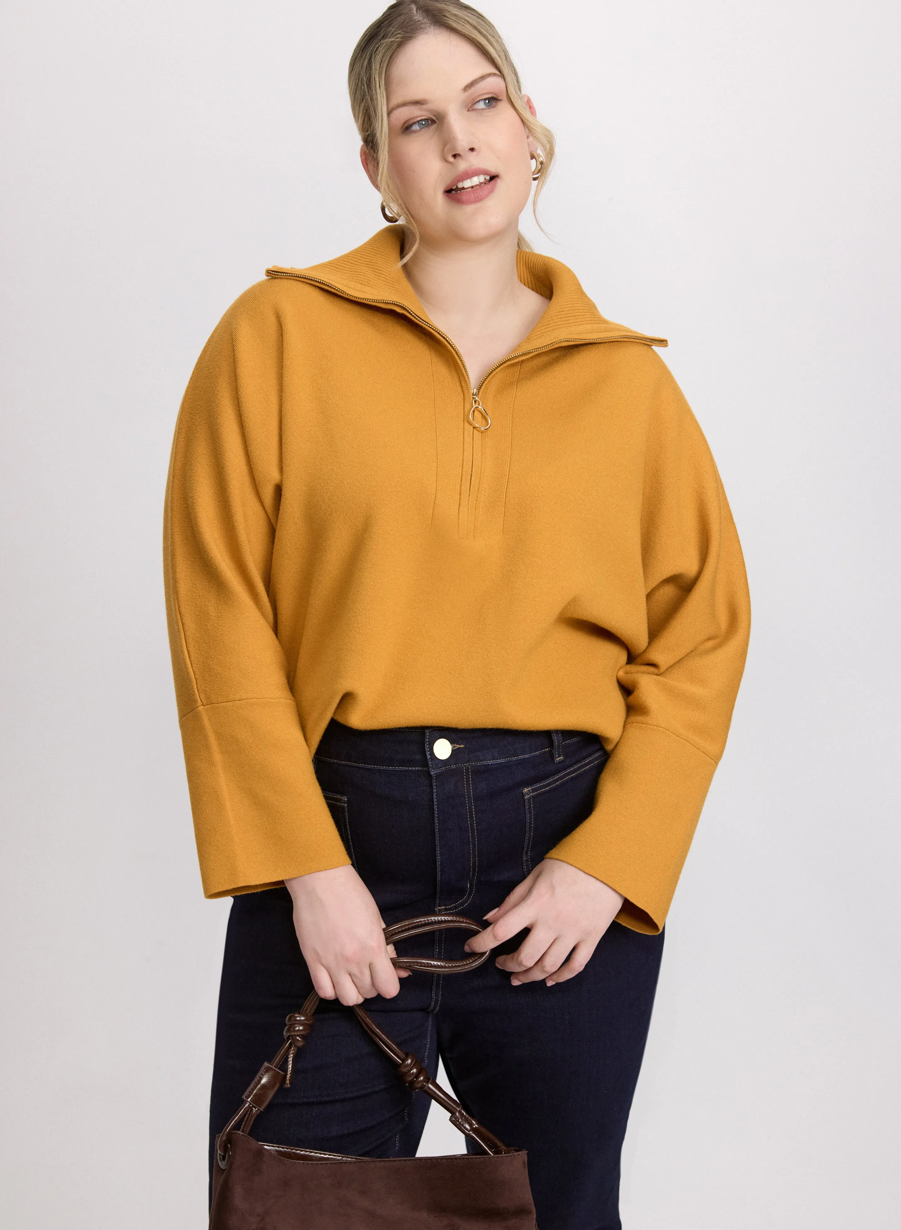 Joseph Ribkoff - Zip-Up Pullover Sweater sold by Laura