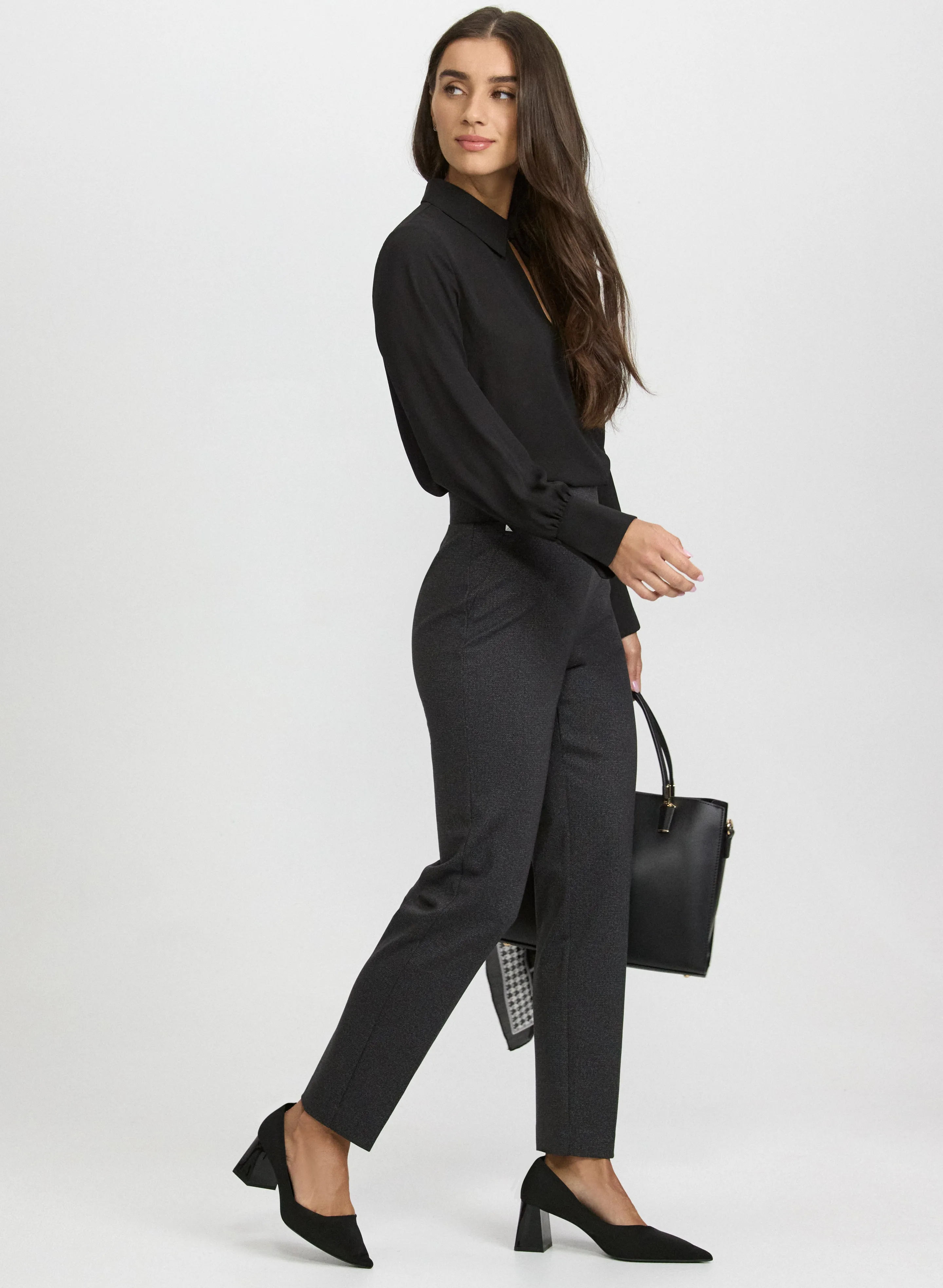 Sofia Herringbone Slim-Leg Pants sold by Laura product image thumbnail 2