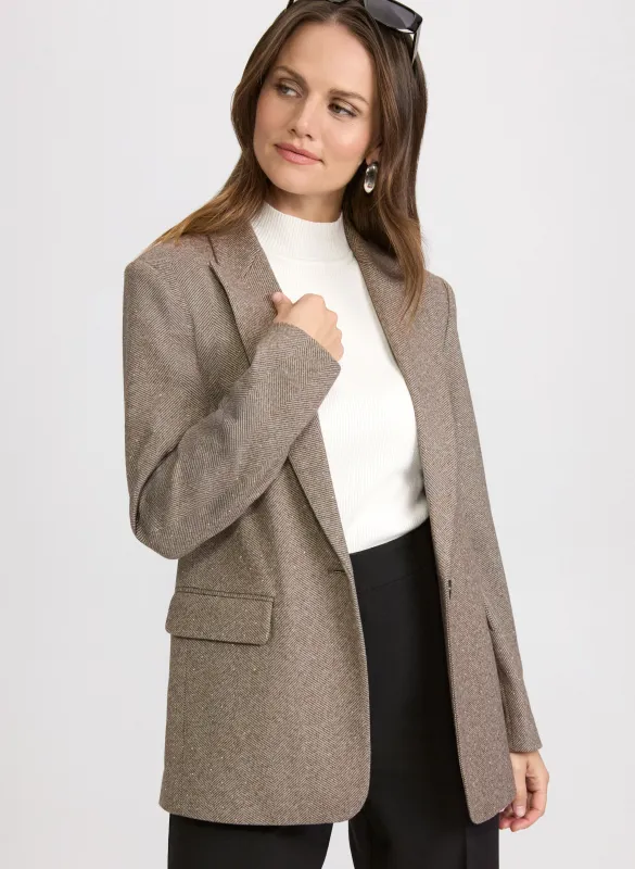 Embellished Herringbone Blazer sold by Laura