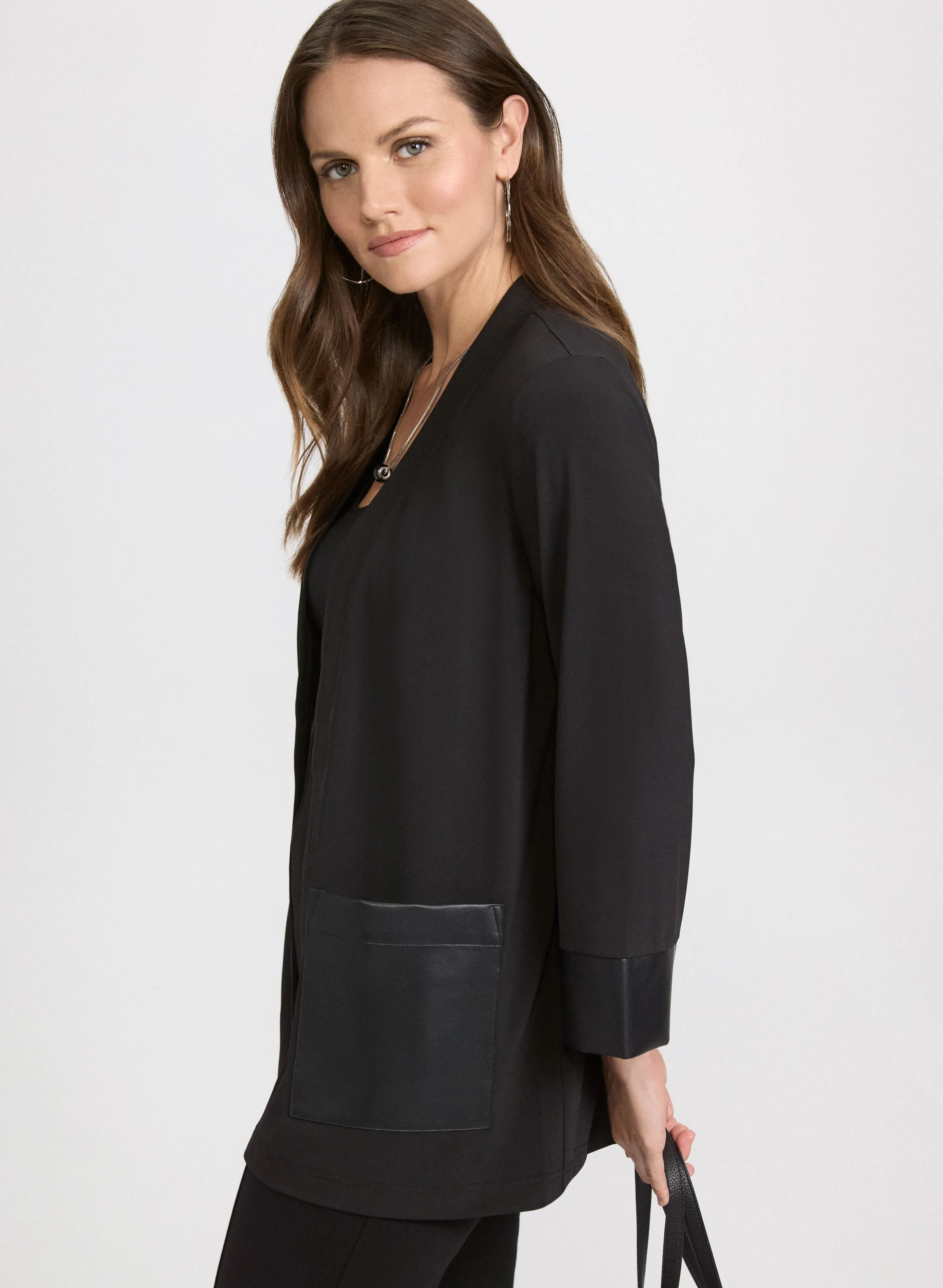 Vegan Leather Trim Top sold by Laura product image thumbnail 2