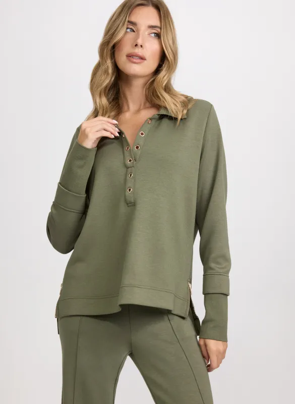 Grommet Placket Top sold by Laura