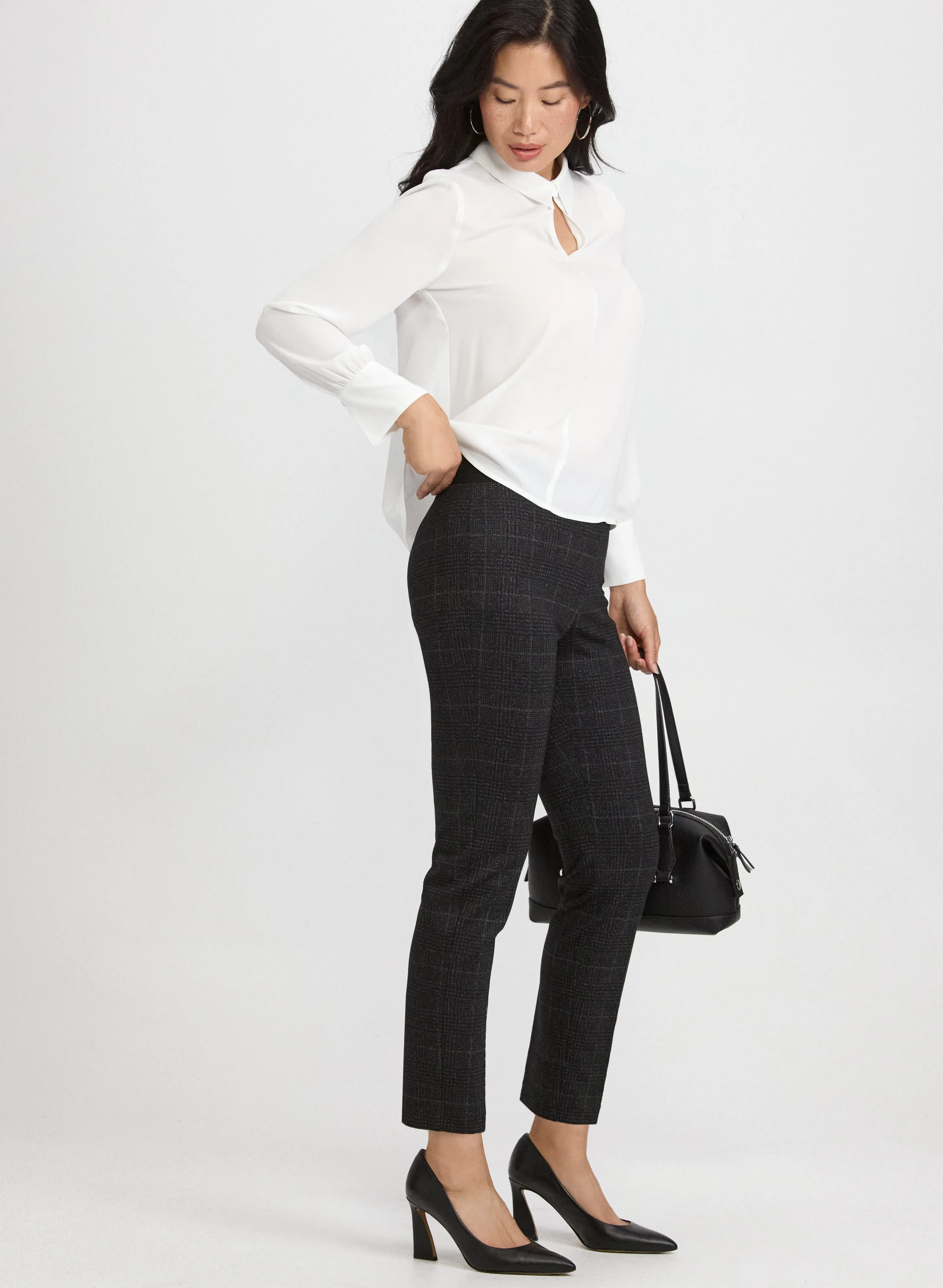 Sofia Check Print Slim-Leg Pants sold by Laura product image thumbnail 2