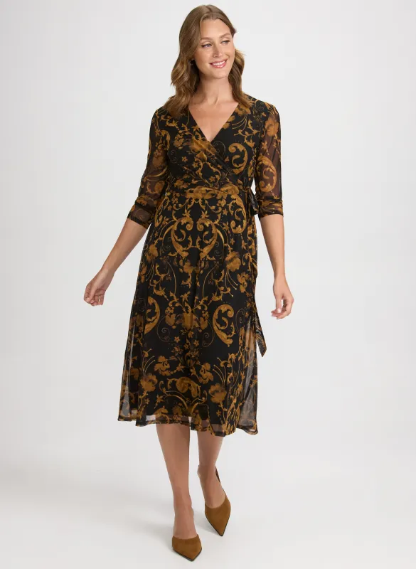 Paisley Faux-Wrap Dress sold by Laura