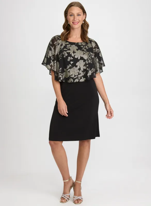 Metallic Floral Overlay Dress sold by Laura