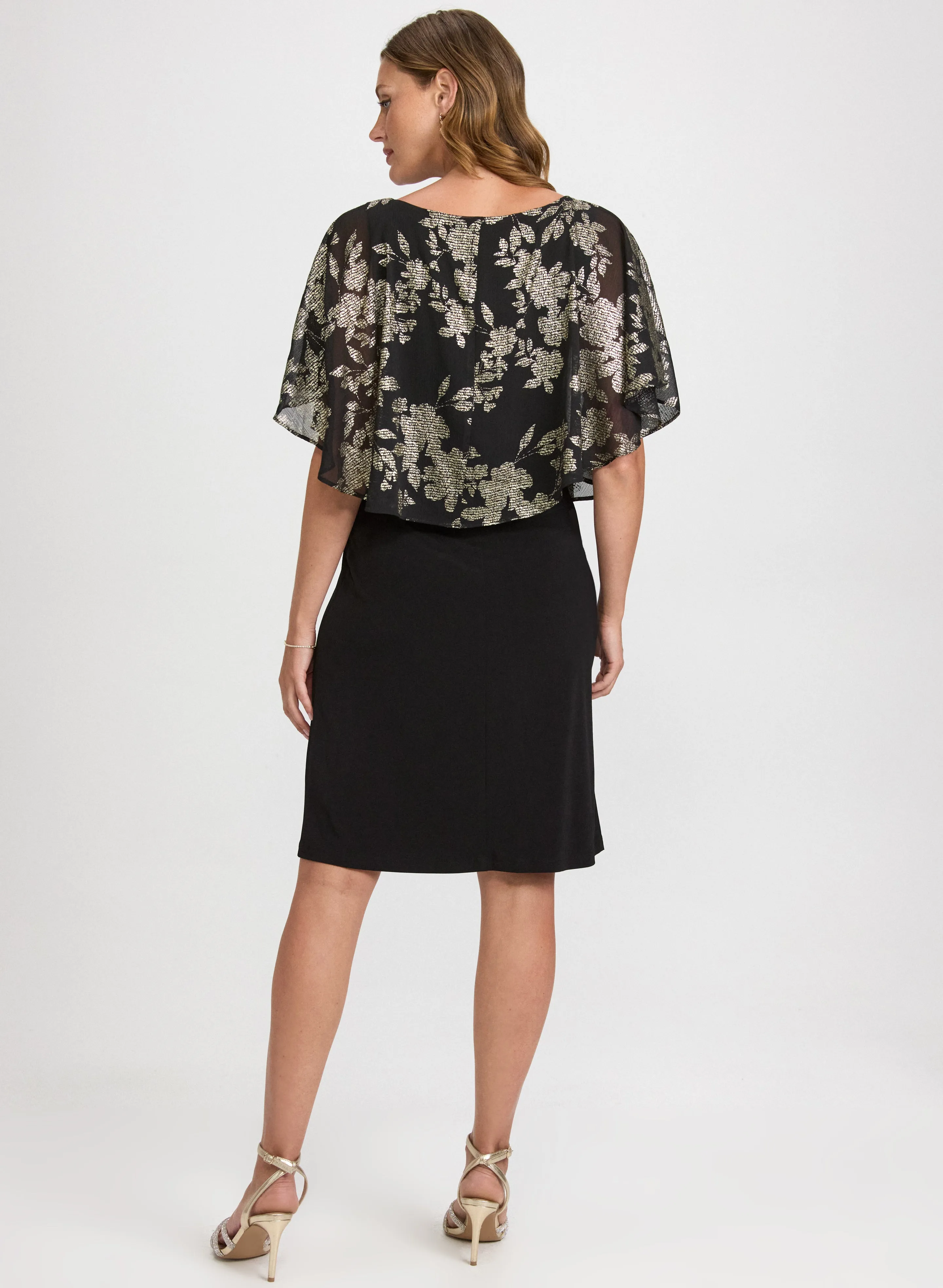 Metallic Floral Overlay Dress sold by Laura product image thumbnail 3