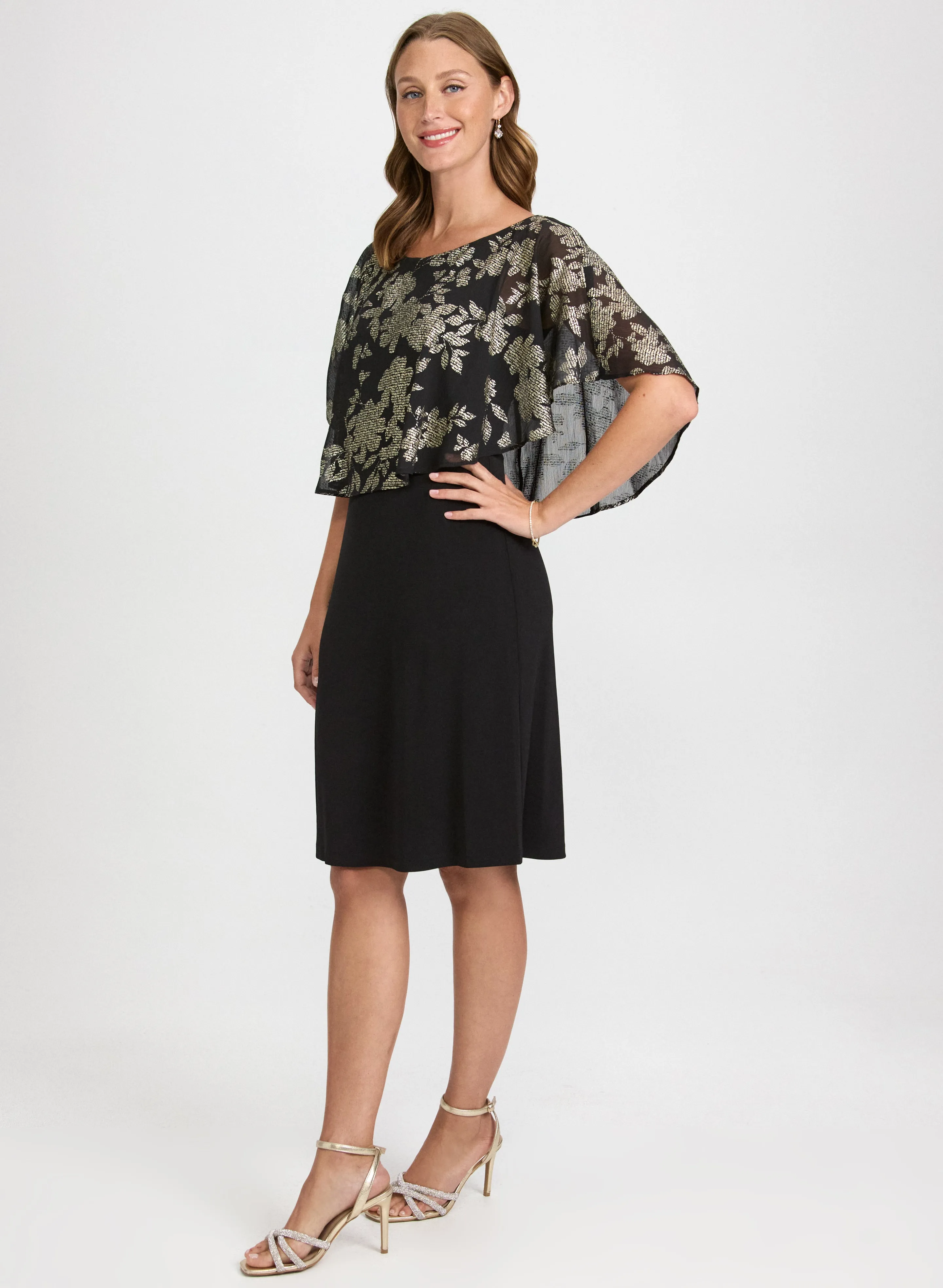 Metallic Floral Overlay Dress sold by Laura product image thumbnail 2