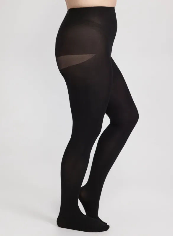 Opaque Comfort-Top Tights - Plus sold by Laura