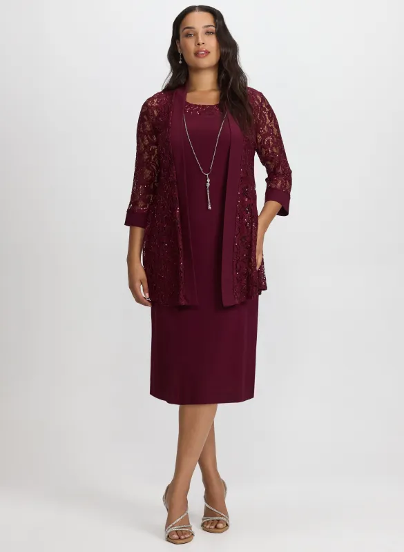 Sequined Lace Jacket & Dress Set sold by Laura