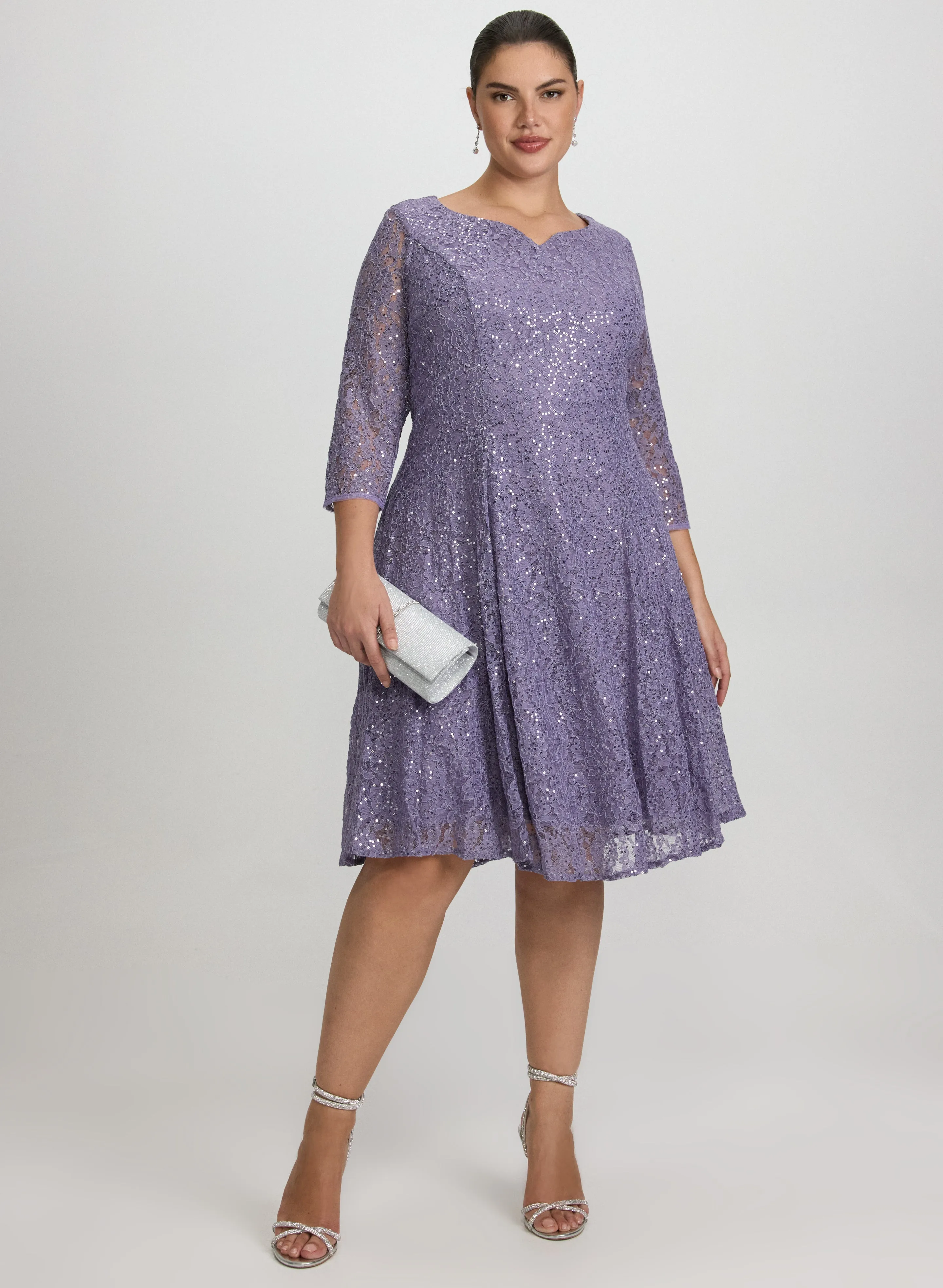 Sequined Lace Dress sold by Laura product image thumbnail 4
