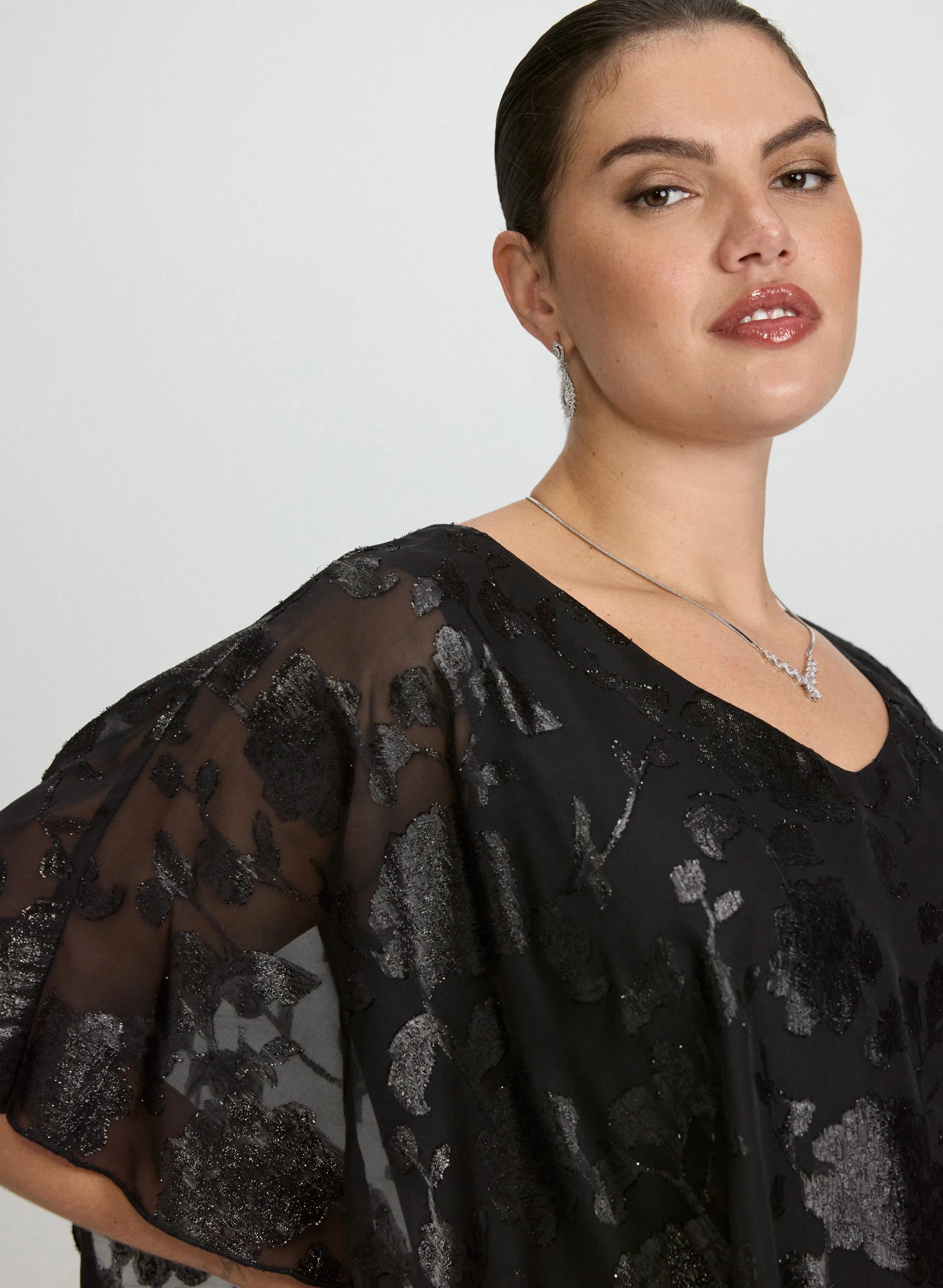 Floral Capelet Overlay Dress sold by Laura product image thumbnail 5