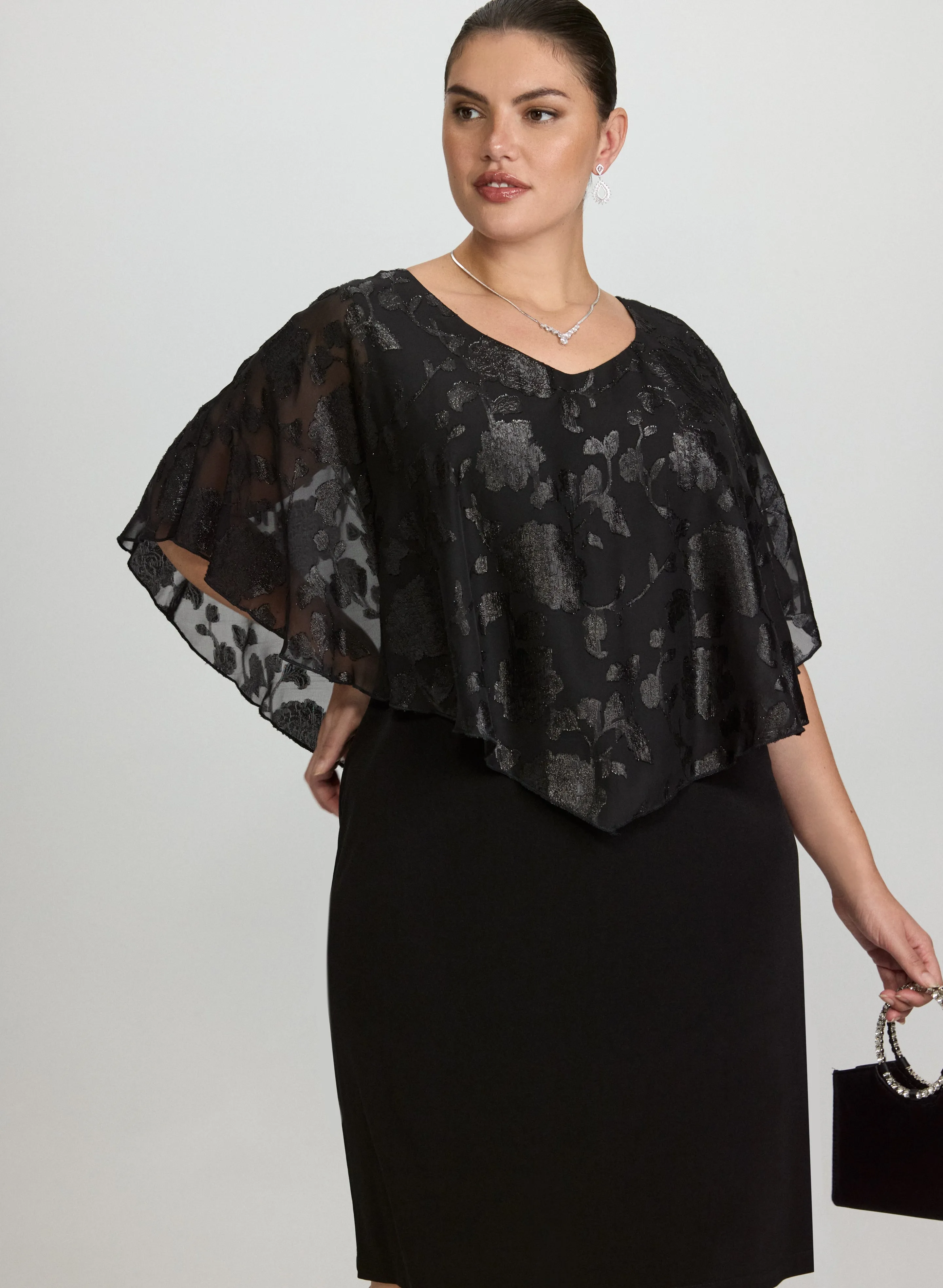Floral Capelet Overlay Dress sold by Laura product image thumbnail 2