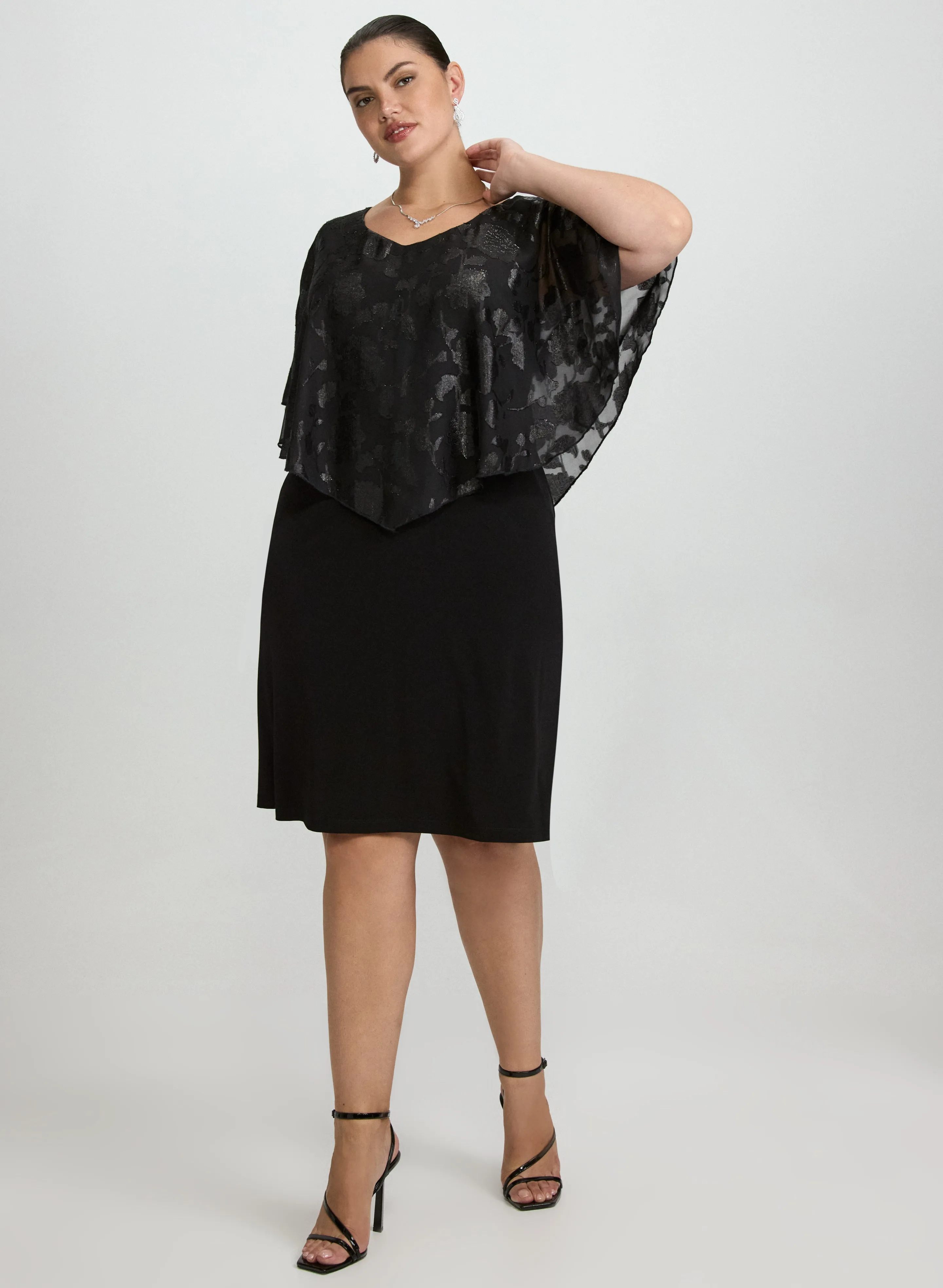 Floral Capelet Overlay Dress sold by Laura