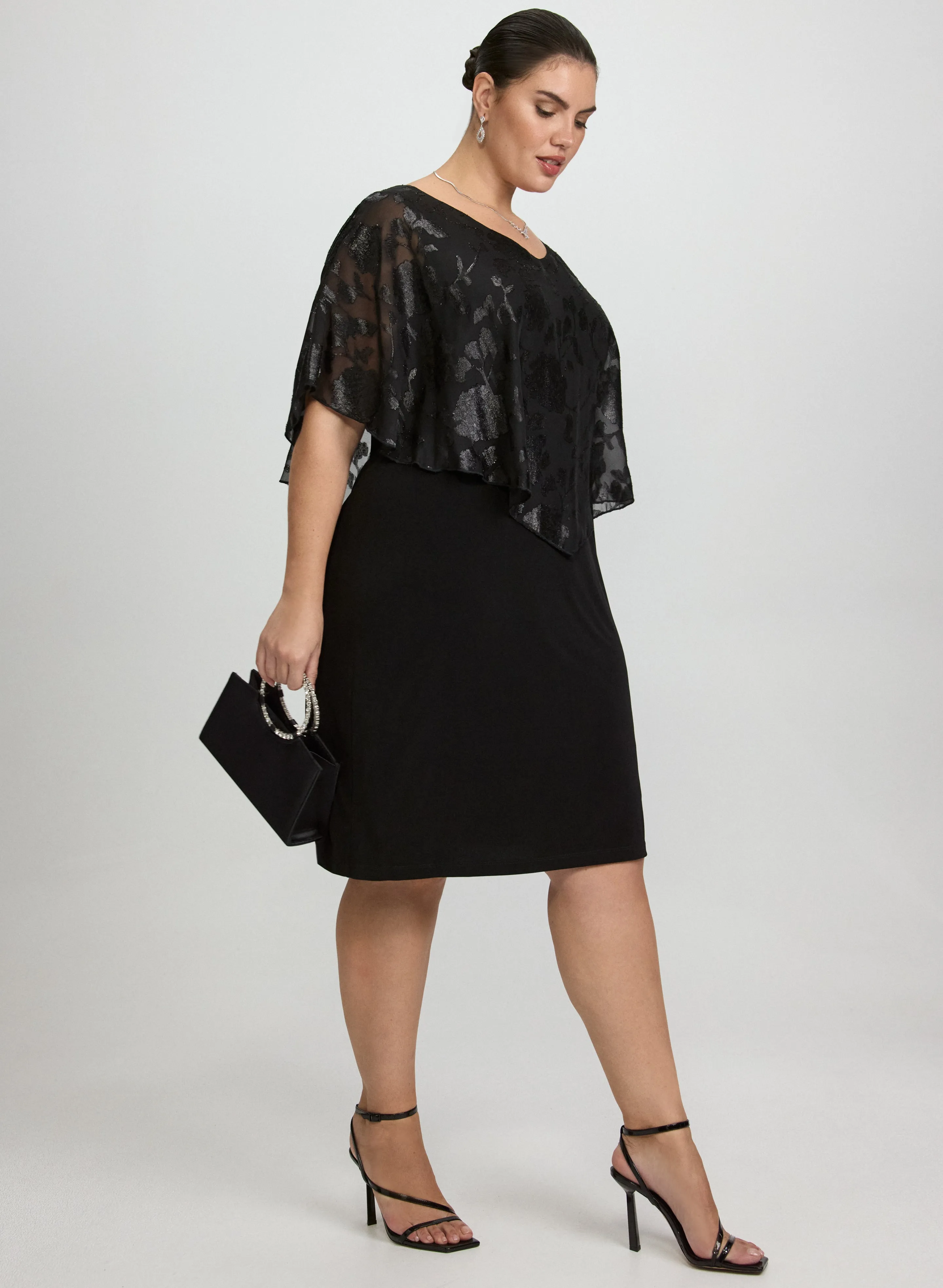 Floral Capelet Overlay Dress sold by Laura product image thumbnail 3