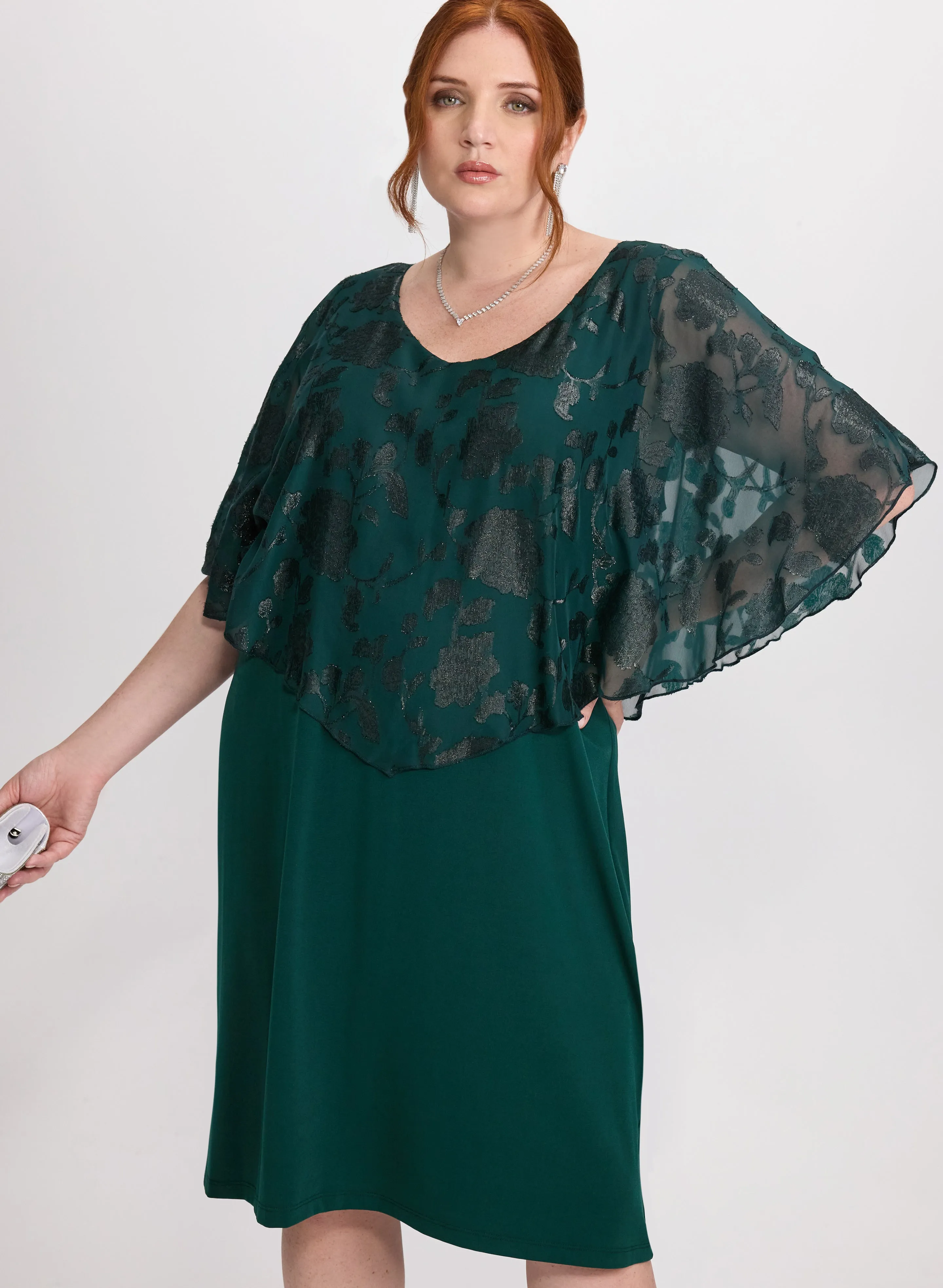 Floral Capelet Overlay Dress sold by Laura product image thumbnail 4