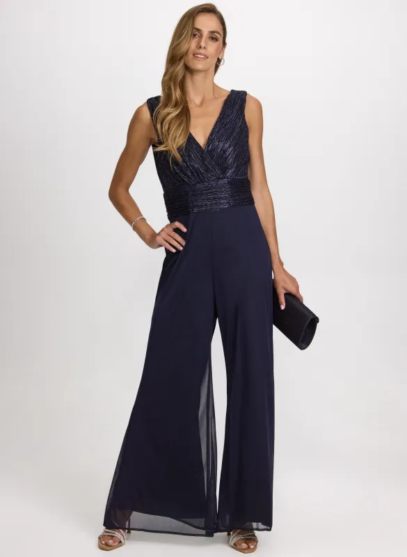 Metallic Wide-Leg Jumpsuit sold by Laura