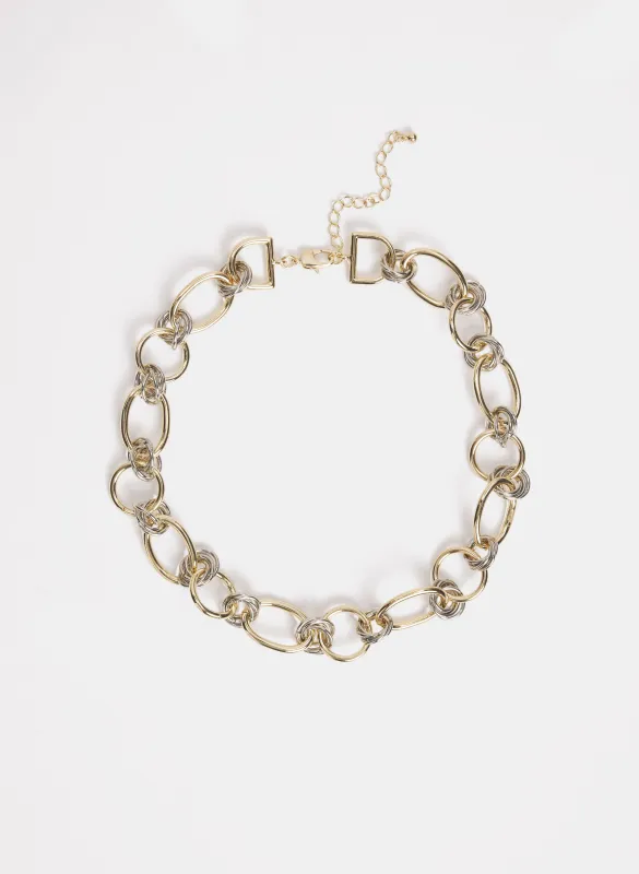 2-Tone Chain Link Necklace sold by Laura