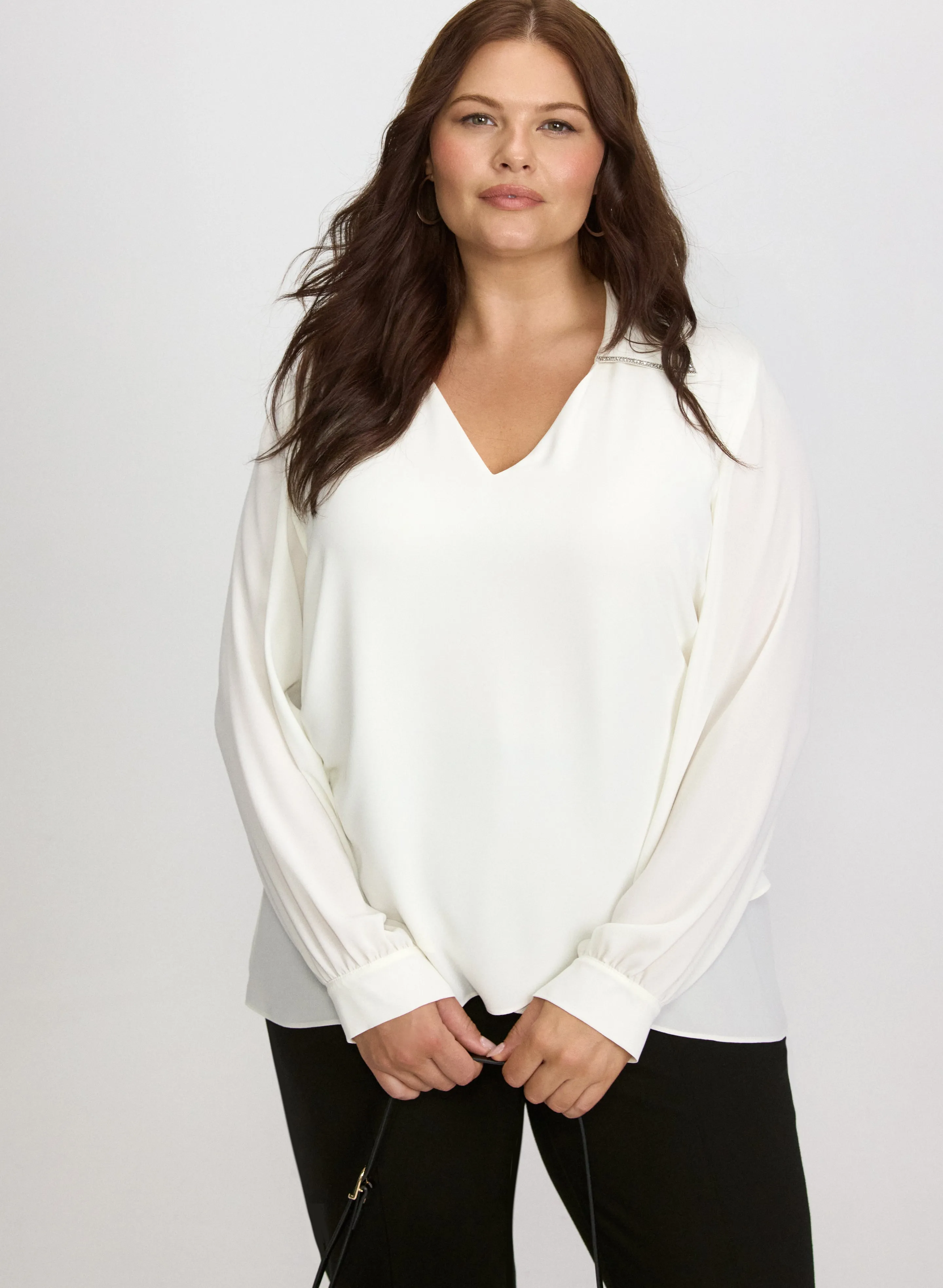 Joseph Ribkoff - Rhinestone Trim Blouse sold by Laura