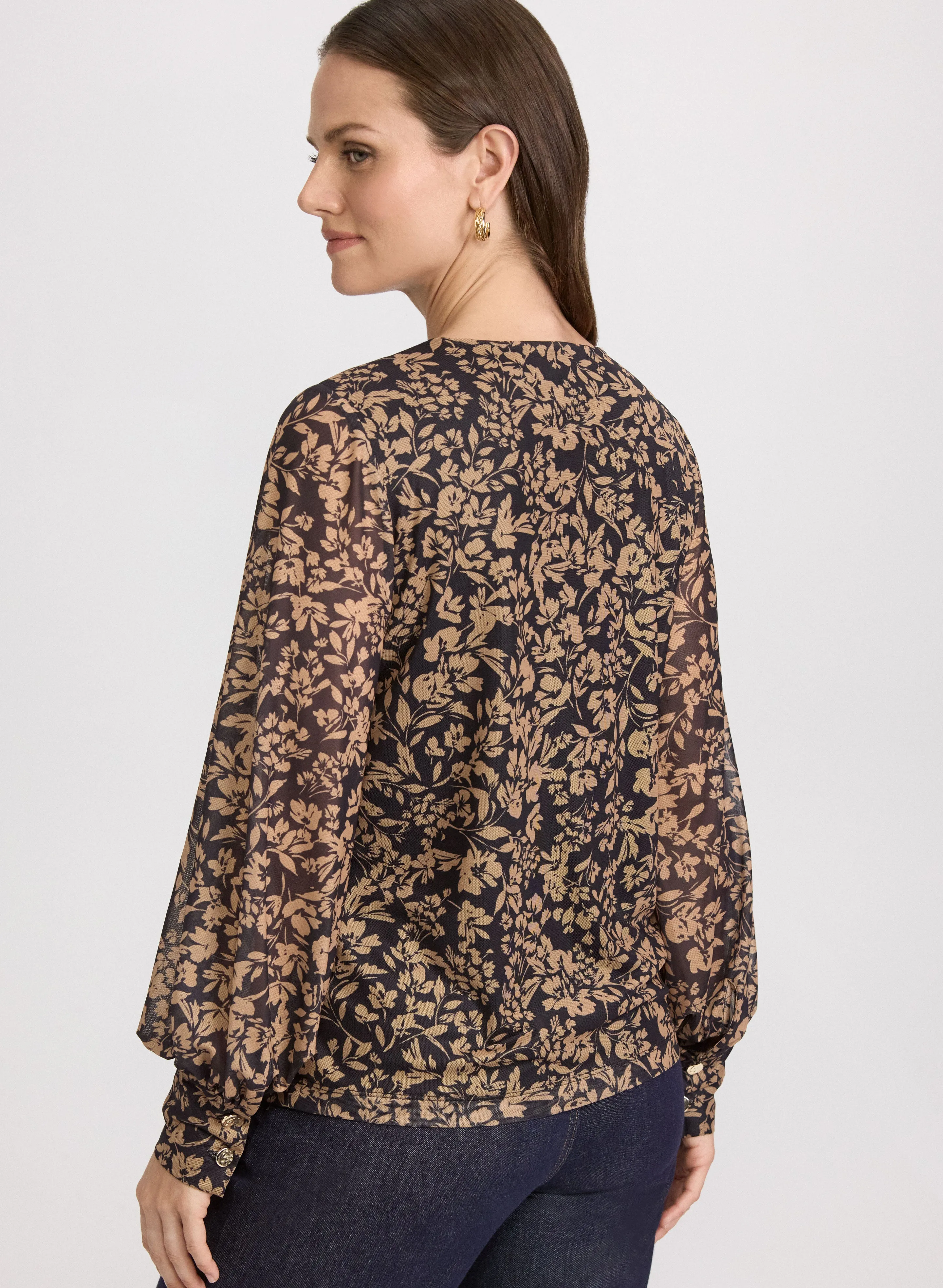 Floral Balloon Sleeve Top sold by Laura product image thumbnail 4