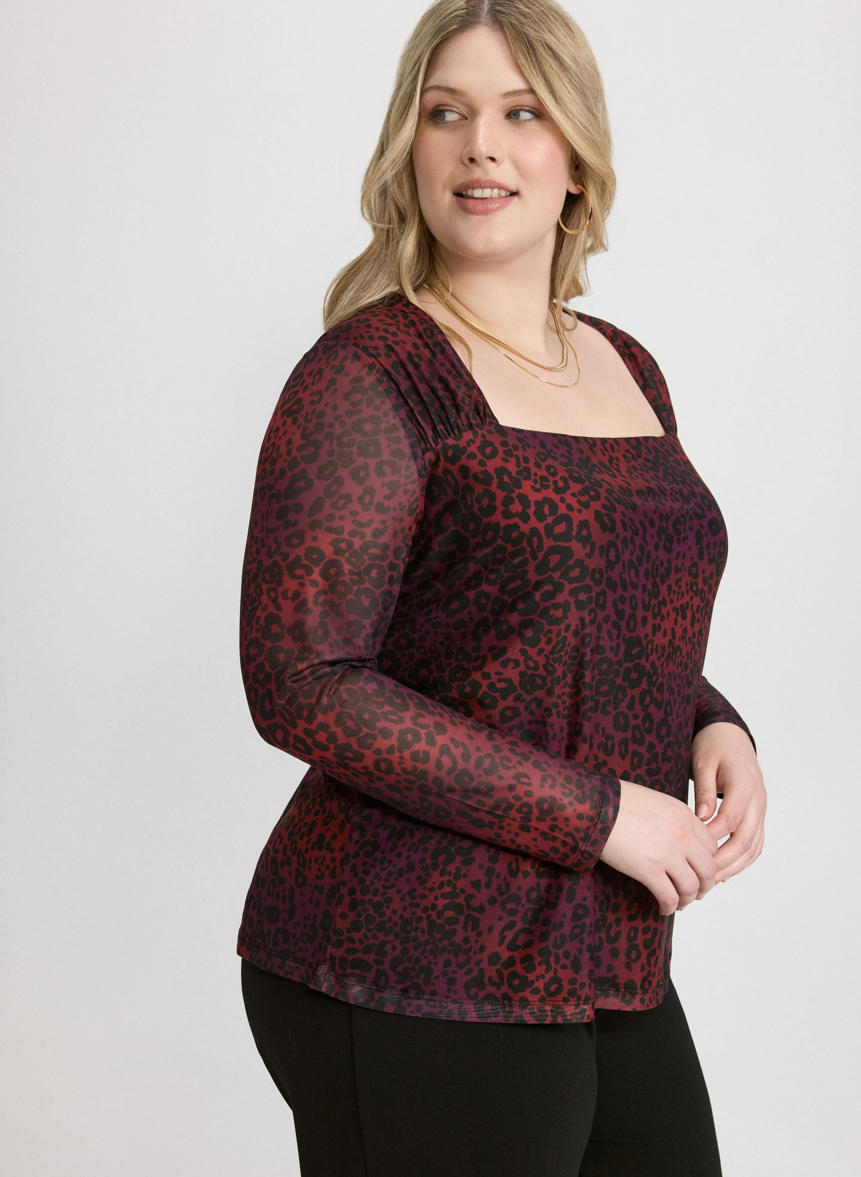 Leopard Print Mesh Top sold by Laura product image thumbnail 2