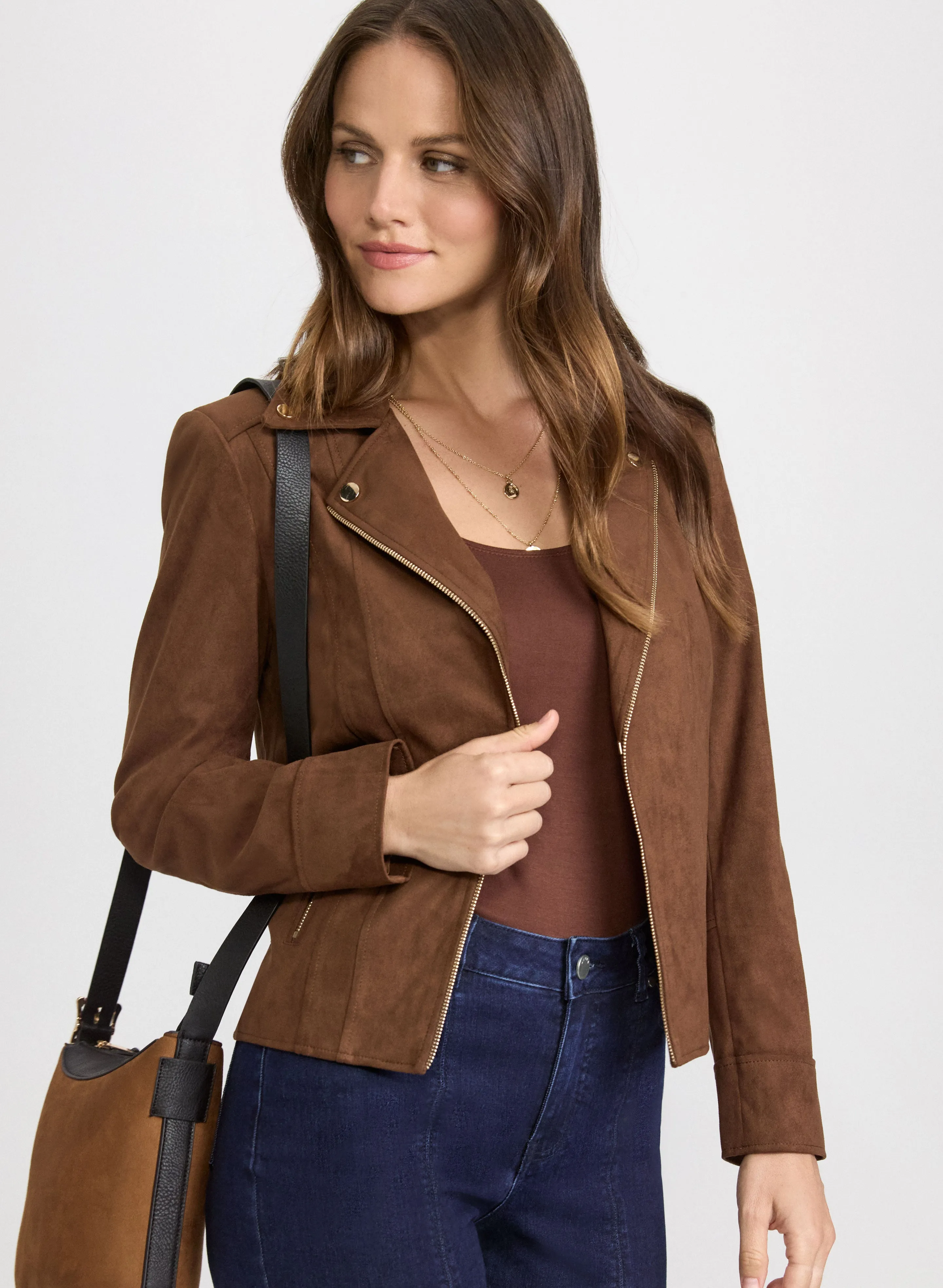 Faux-Suede Zip Jacket sold by Laura