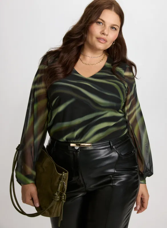 Printed Mesh Top sold by Laura