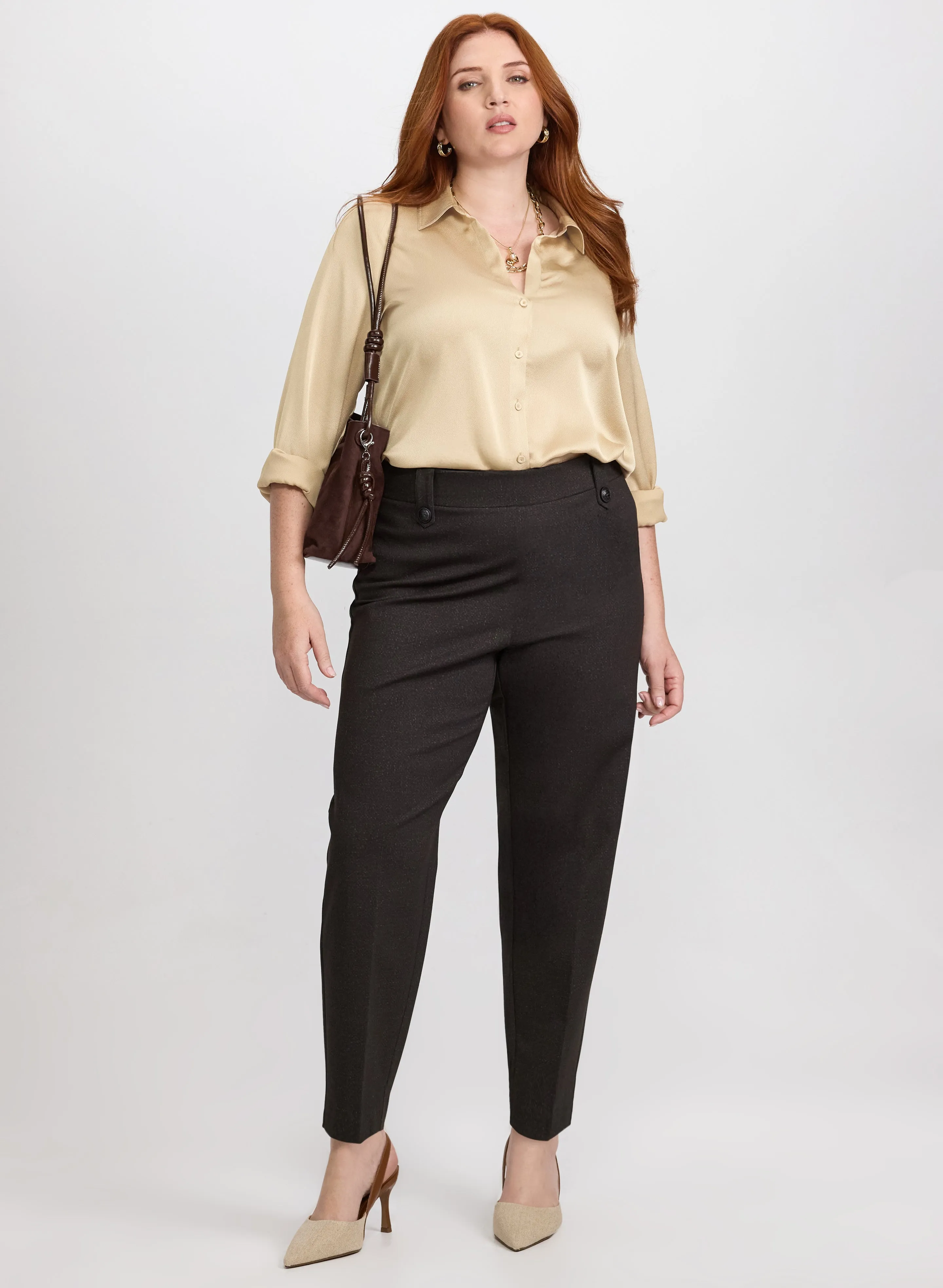 Sofia Tweed Print Slim-Leg Pants sold by Laura product image thumbnail 3