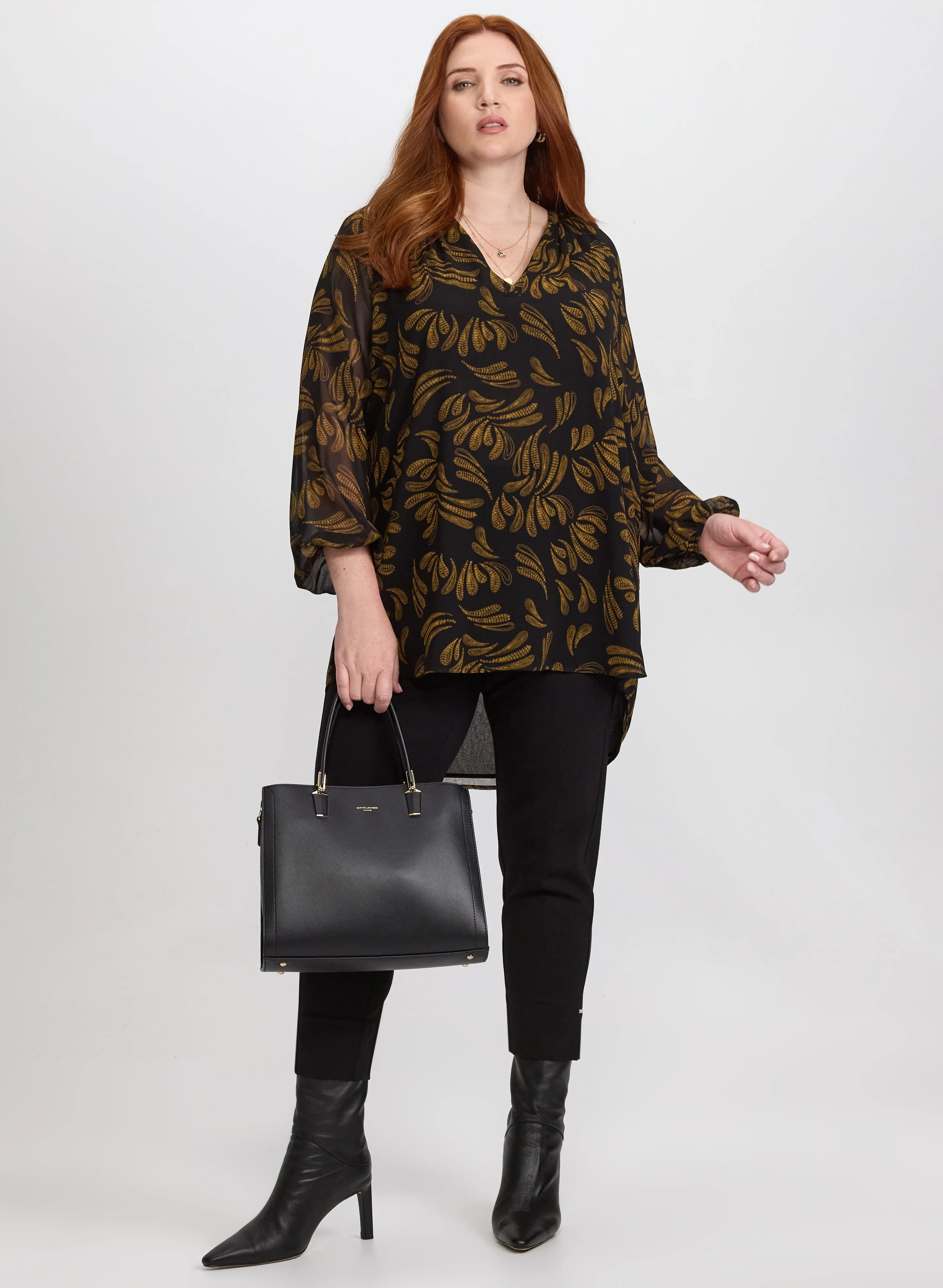 Sequined Leaf Print Blouse sold by Laura product image thumbnail 3