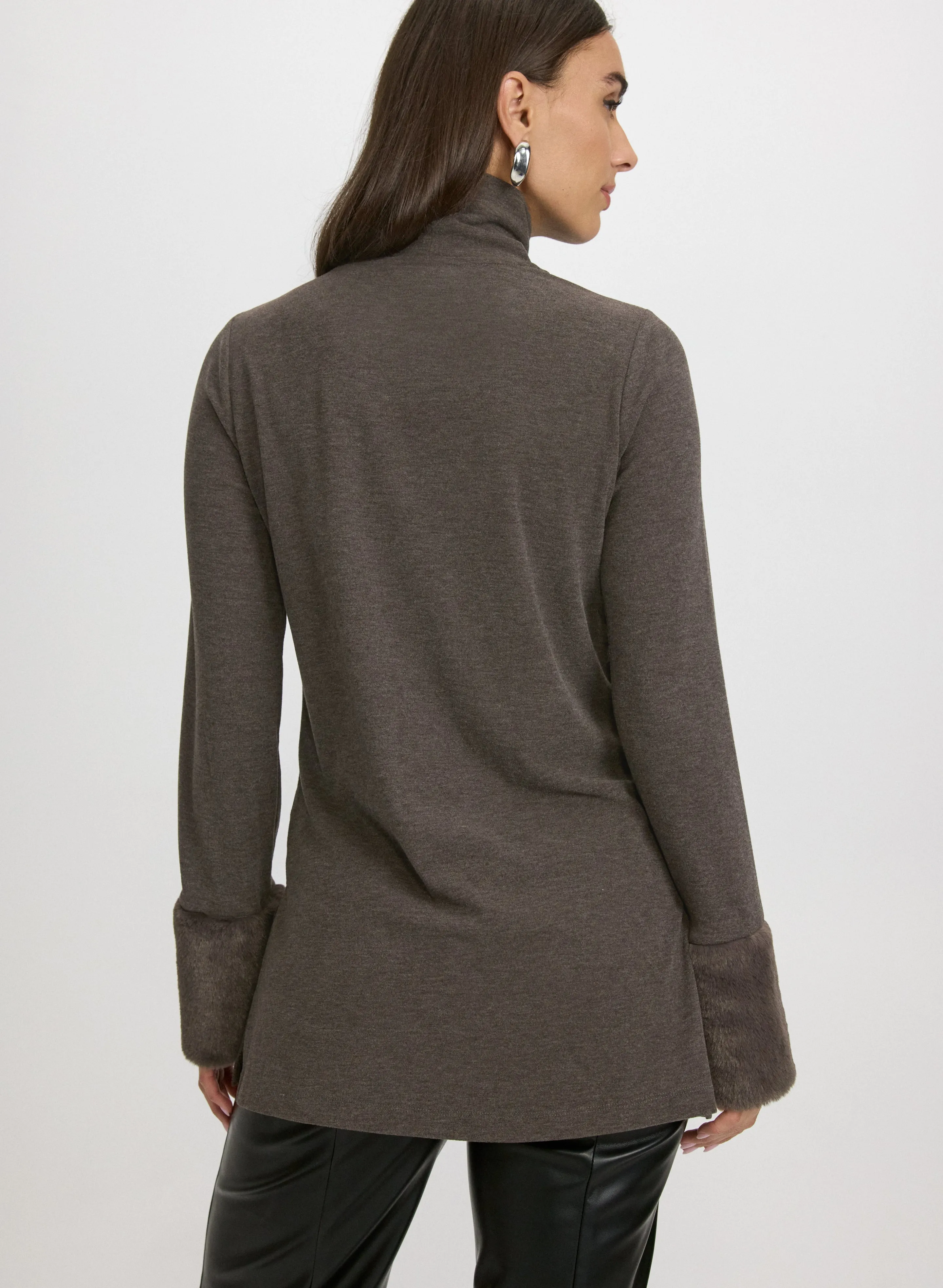 Faux-Fur Cuff Top sold by Laura product image thumbnail 4