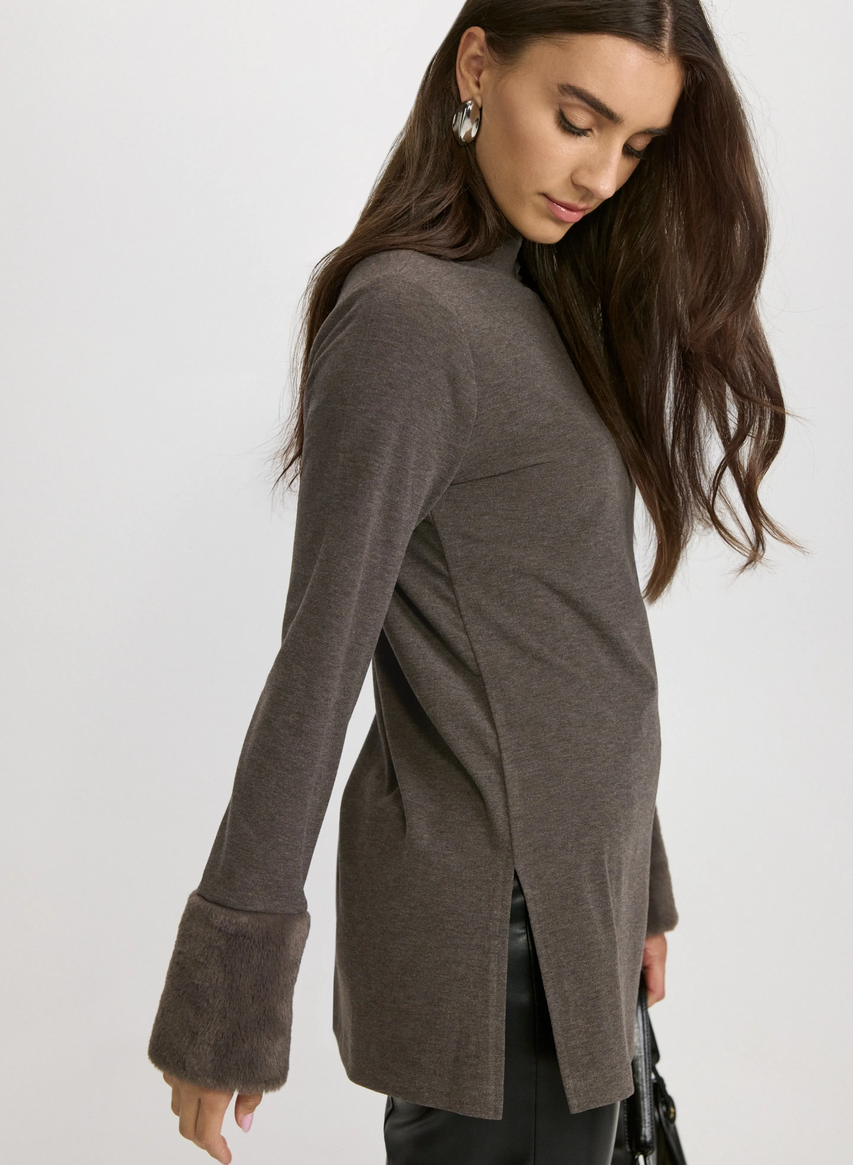 Faux-Fur Cuff Top sold by Laura product image thumbnail 2