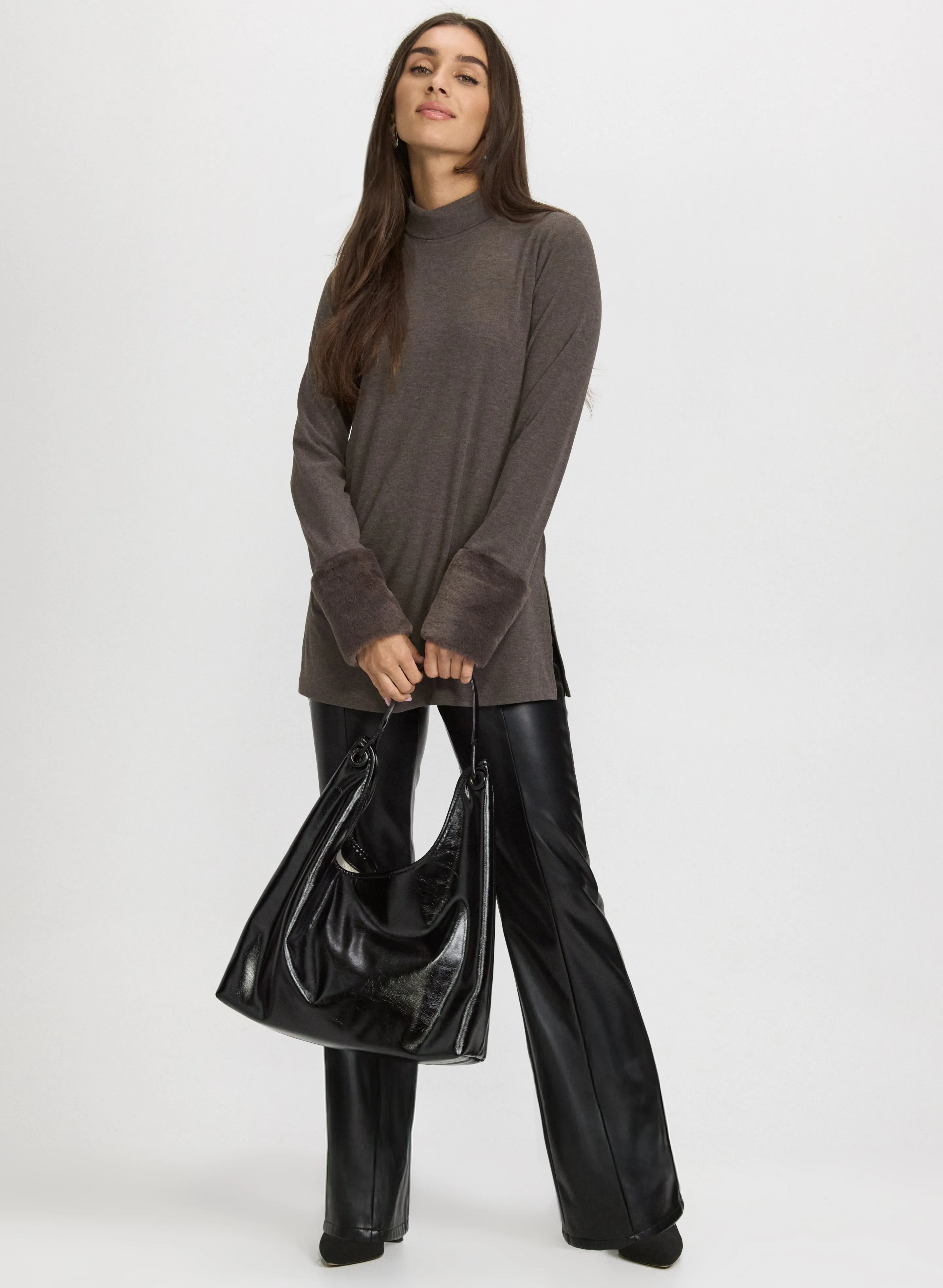 Faux-Fur Cuff Top sold by Laura product image thumbnail 3