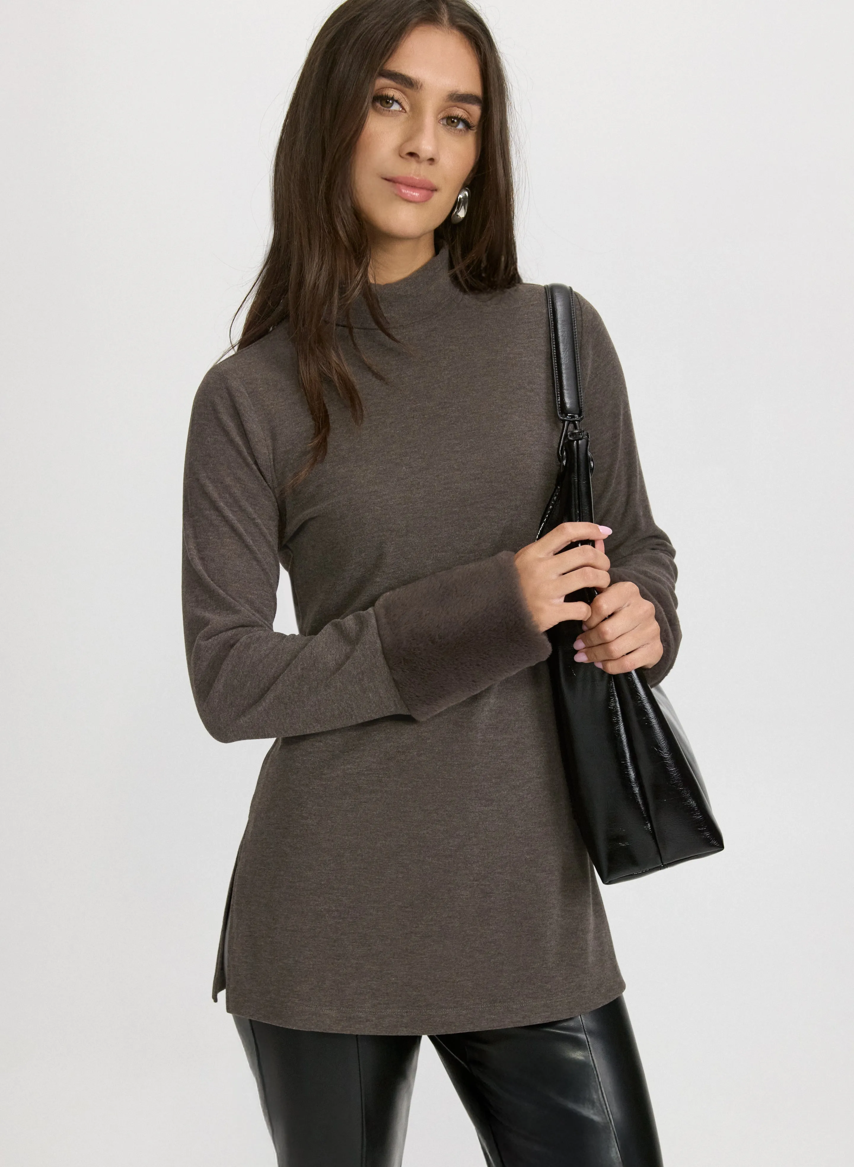 Faux-Fur Cuff Top sold by Laura