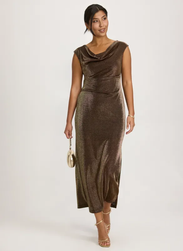 Shimmer Cowl Neck Dress sold by Laura