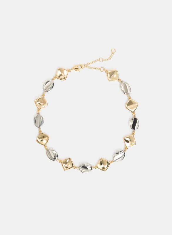 2-Tone Geometric Necklace sold by Laura