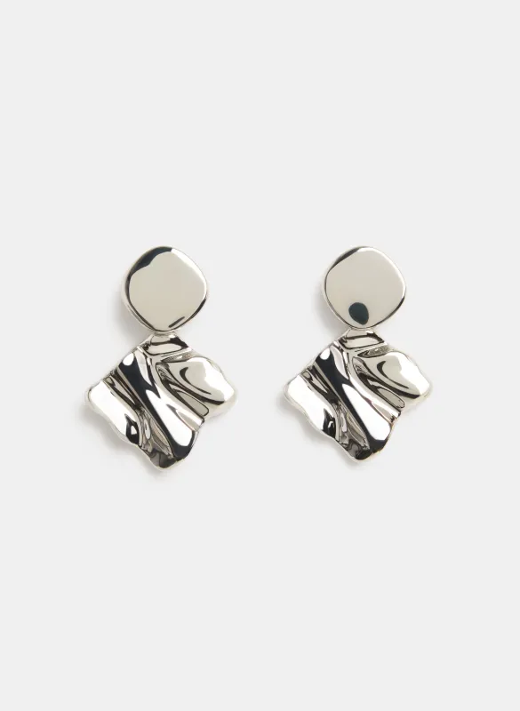 Textured Square Drop Earrings made by Laura